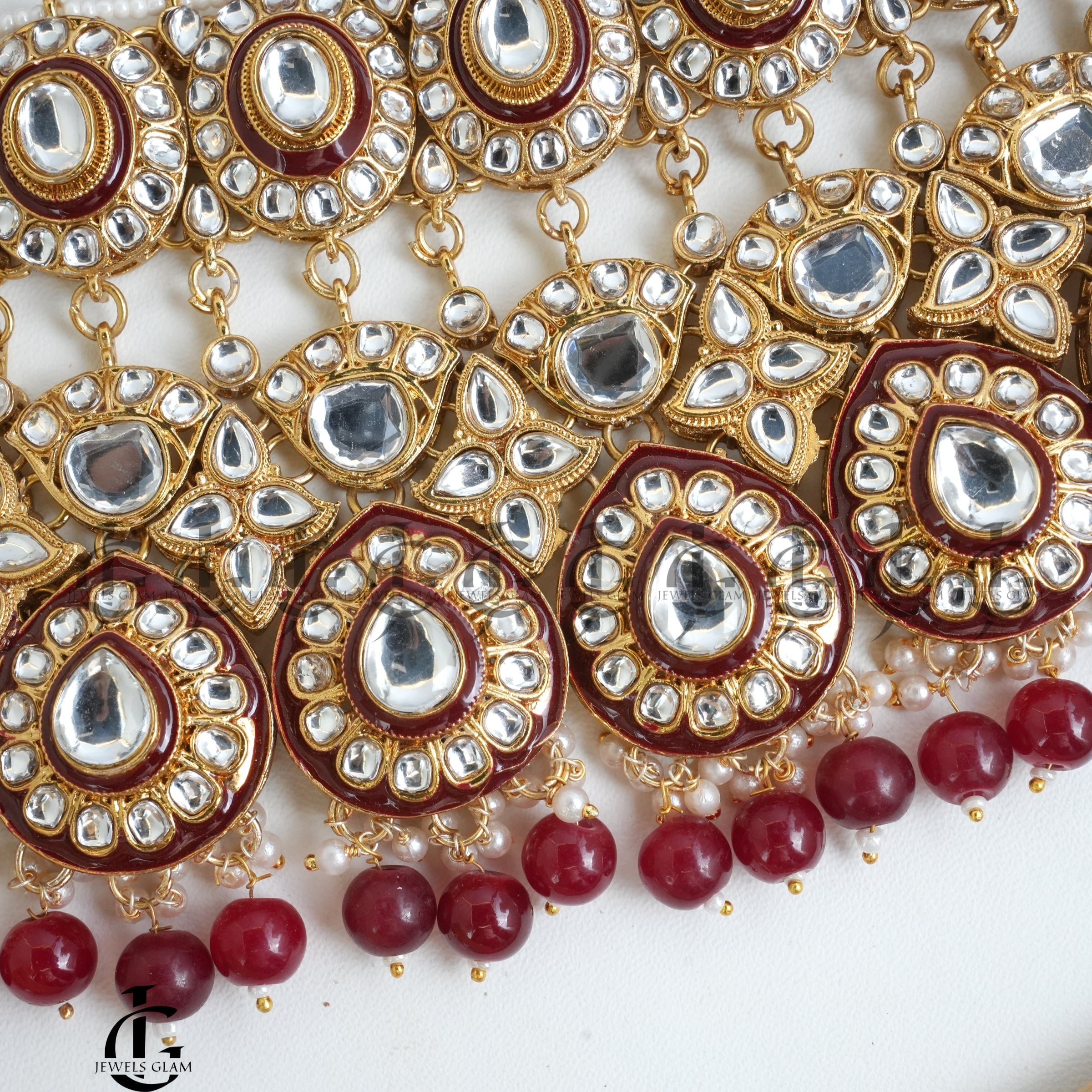 Emerald Pearl Kundan Bridal Jewelry Set