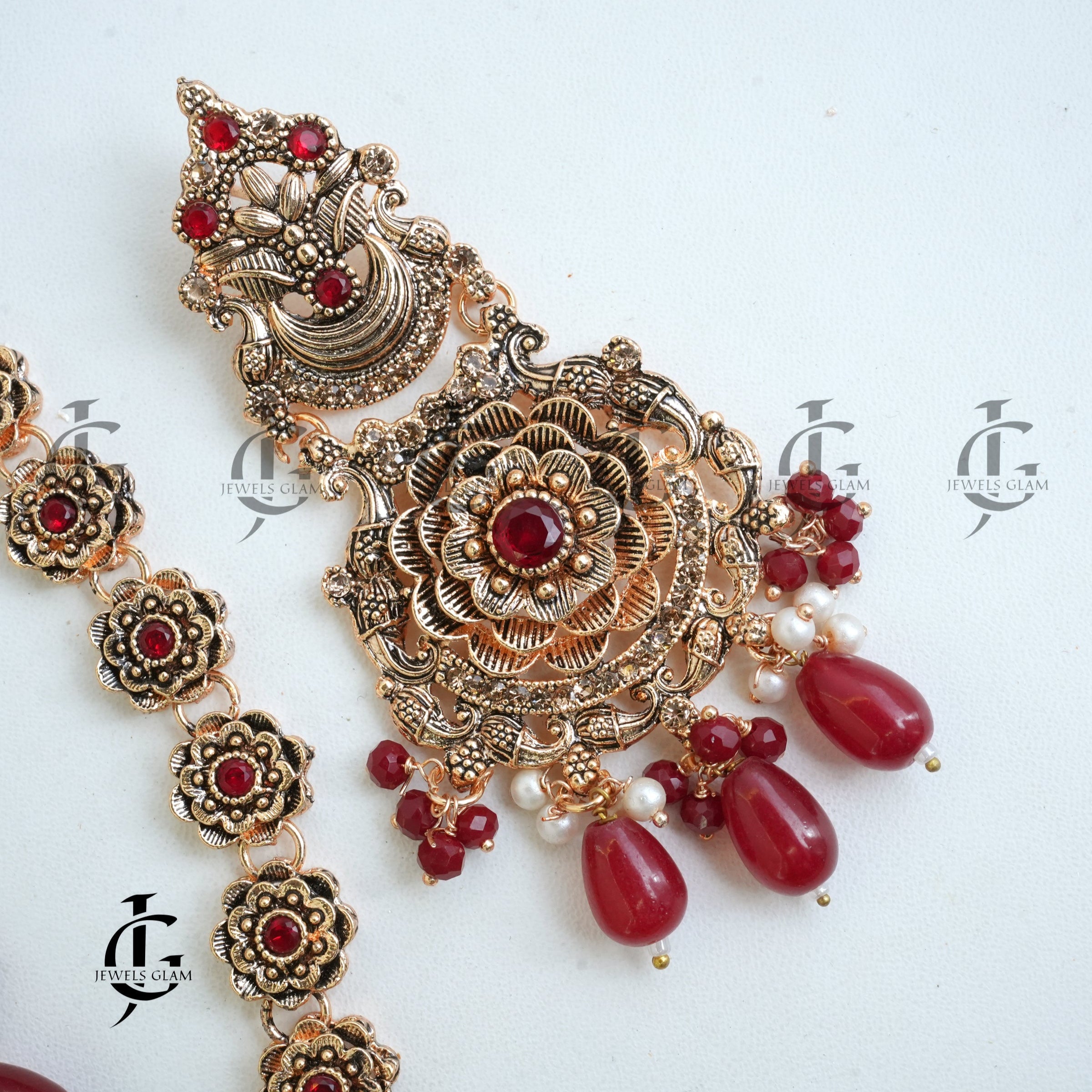 Floral Pearl Drop Mala Set
