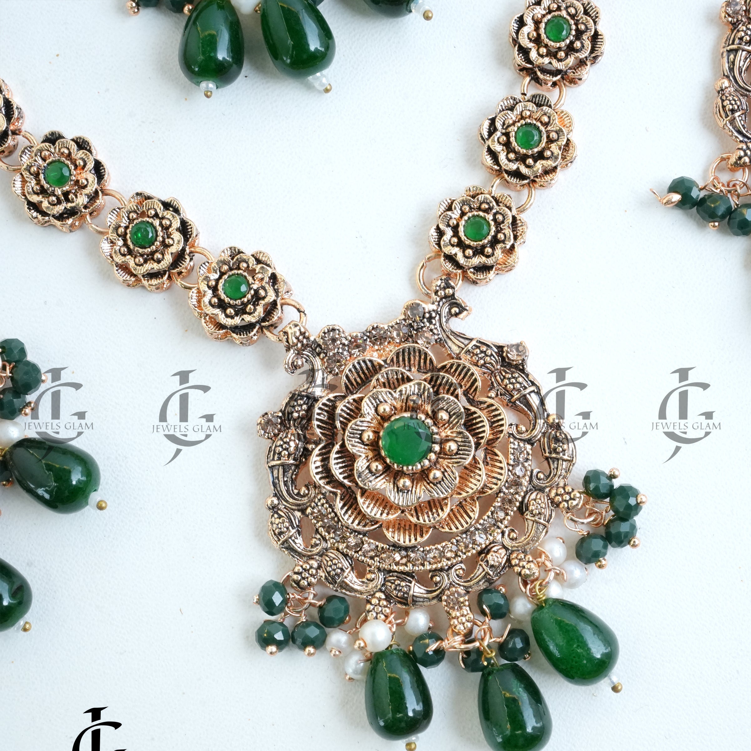 Floral Pearl Drop Mala Set