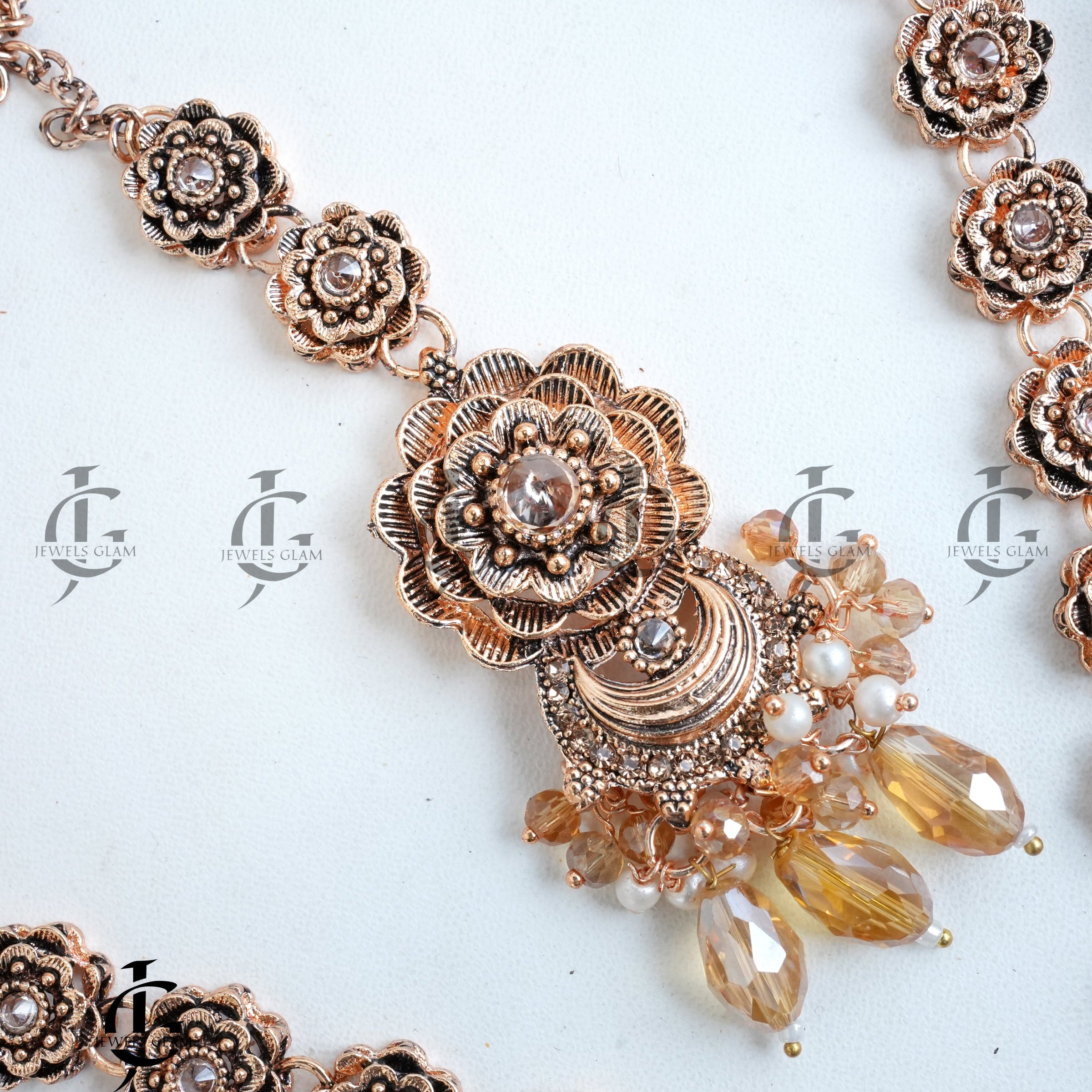 Floral Pearl Drop Mala Set