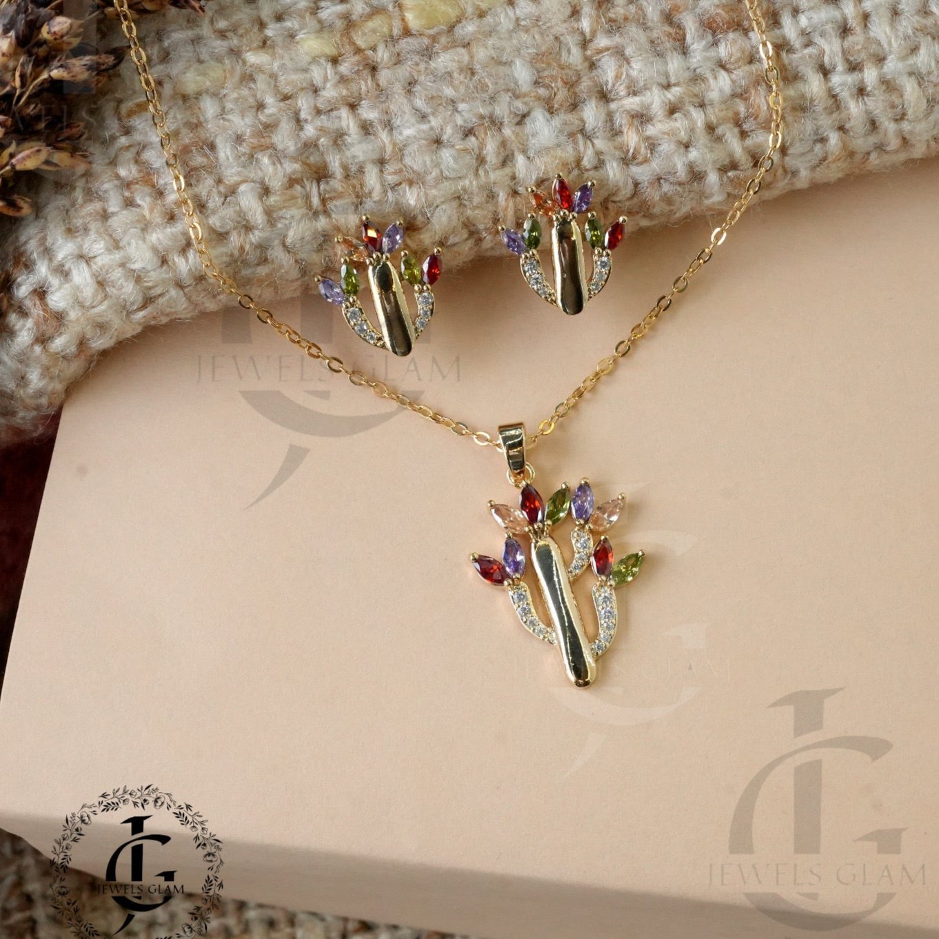 Vibrant Multicolor Tulip Jewelry Set