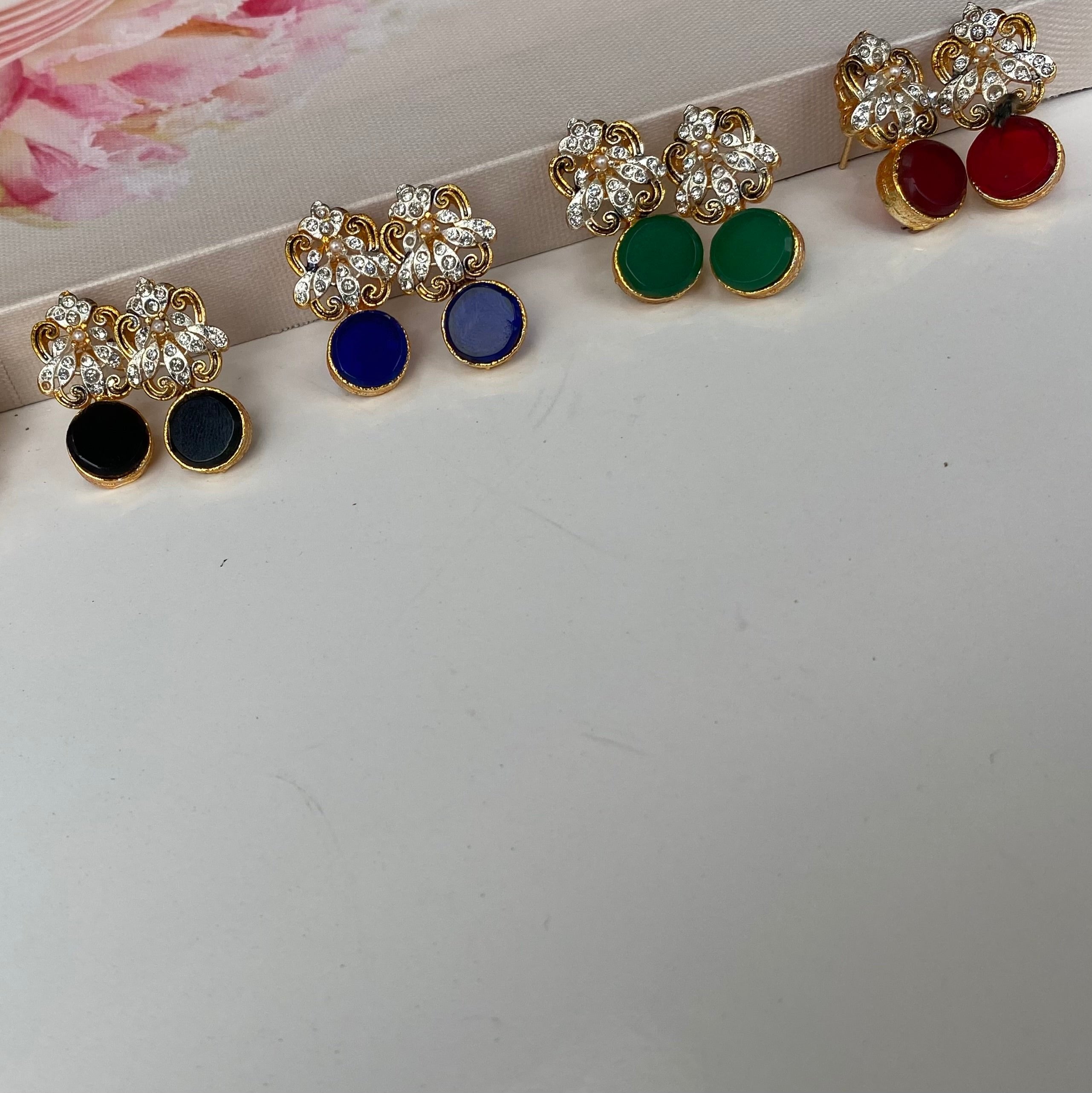 Dual-Tone Grace Stud Earrings