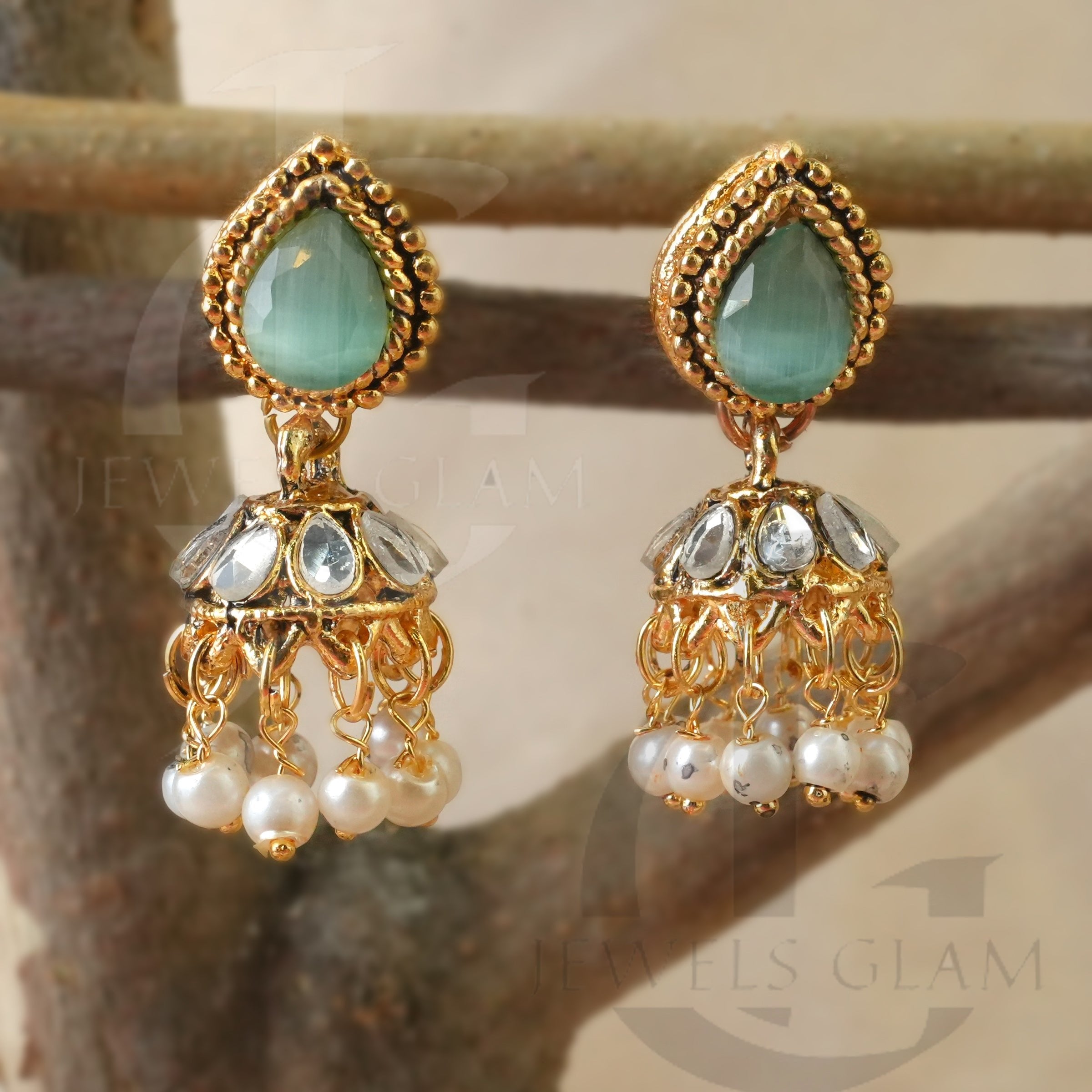 Teardrop Jhumki Earrings