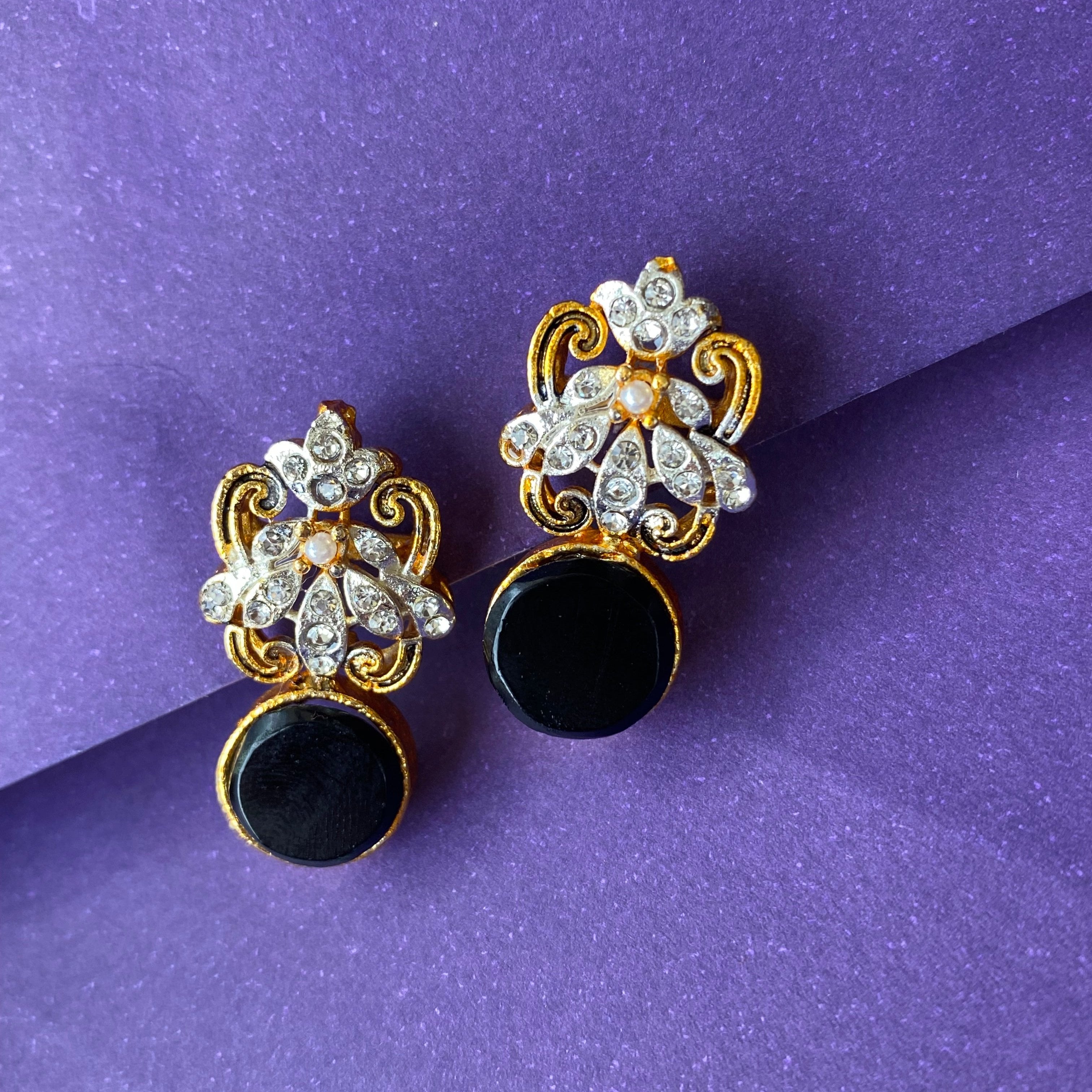 Dual-Tone Grace Stud Earrings