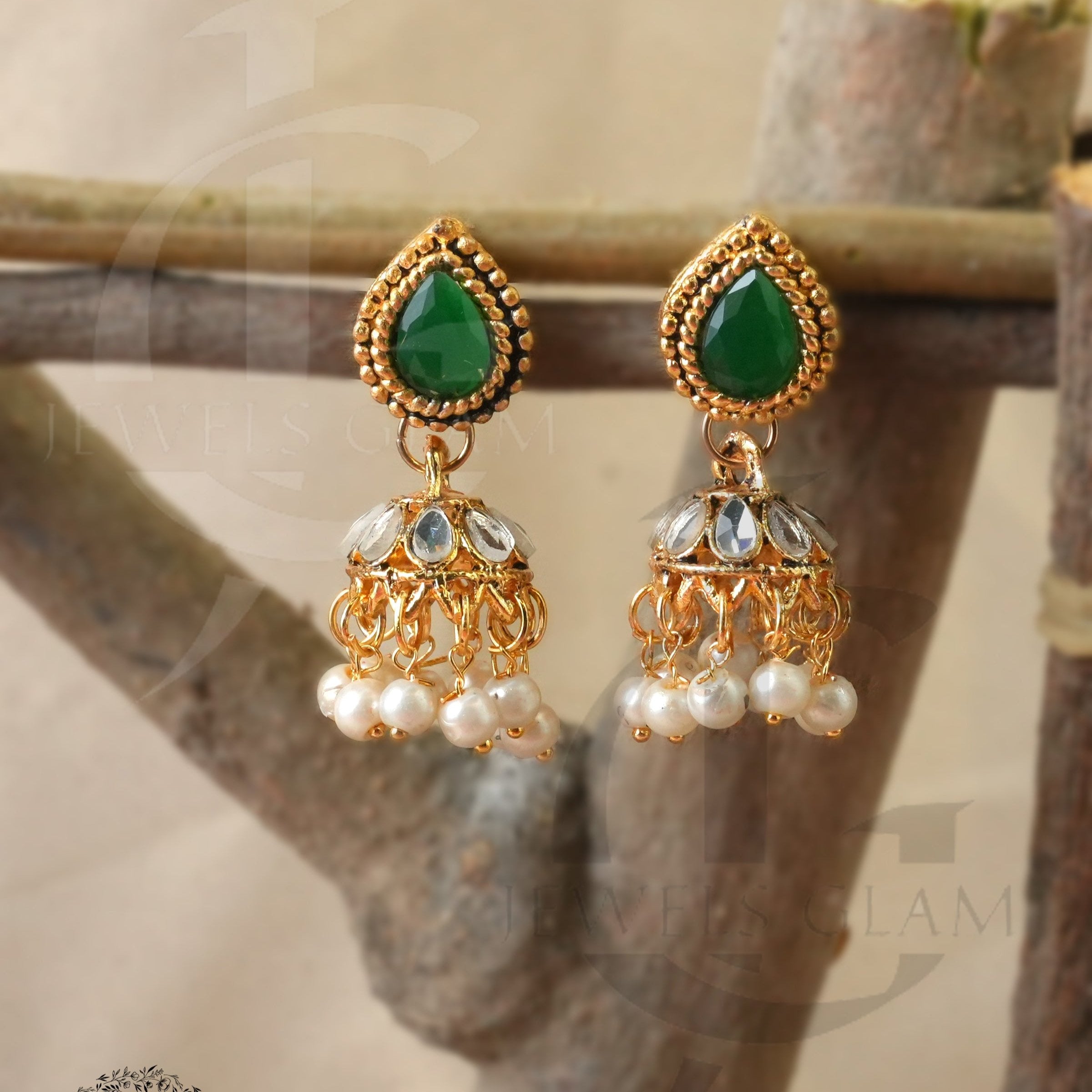 Teardrop Jhumki Earrings