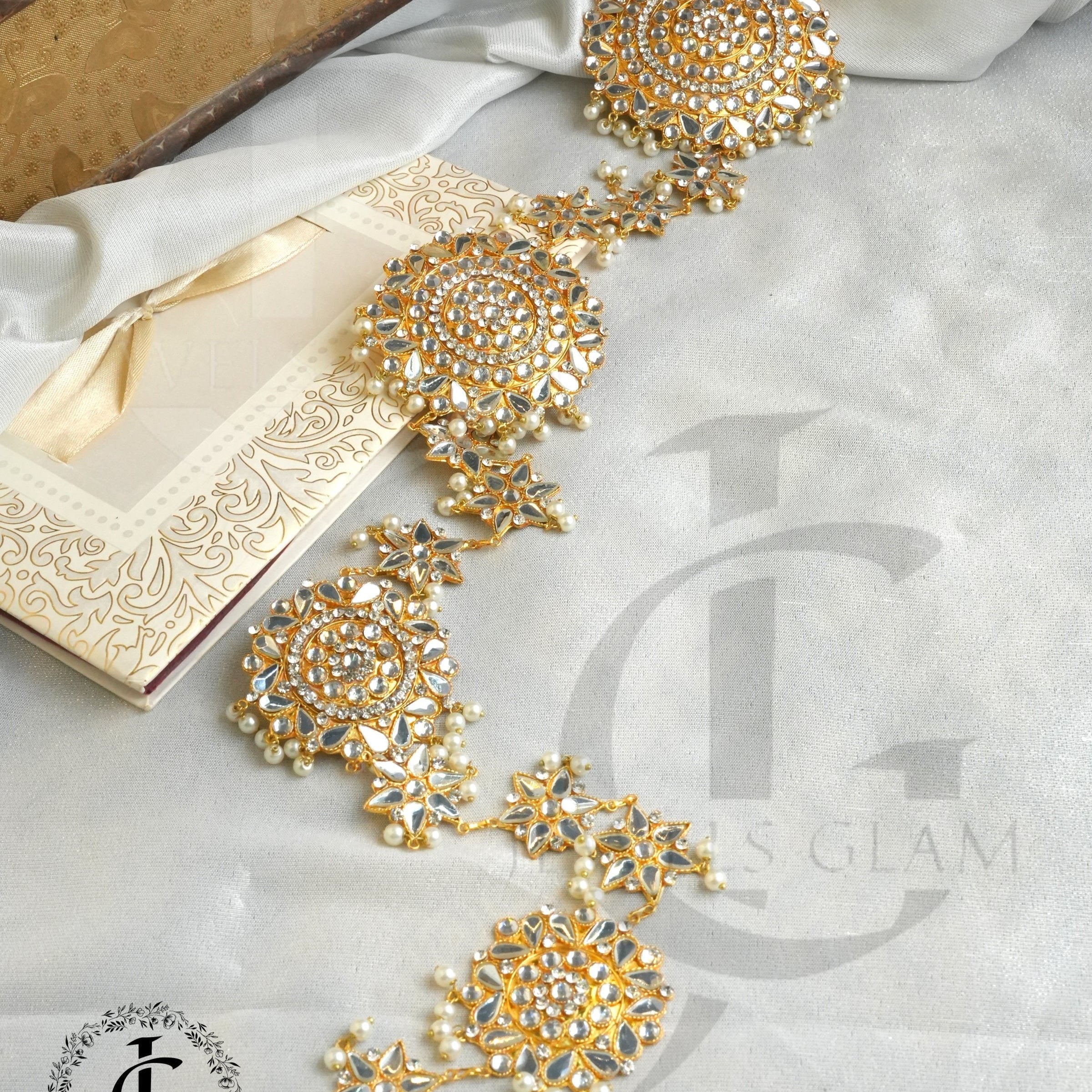 Golden Elegance Kundan Parranda