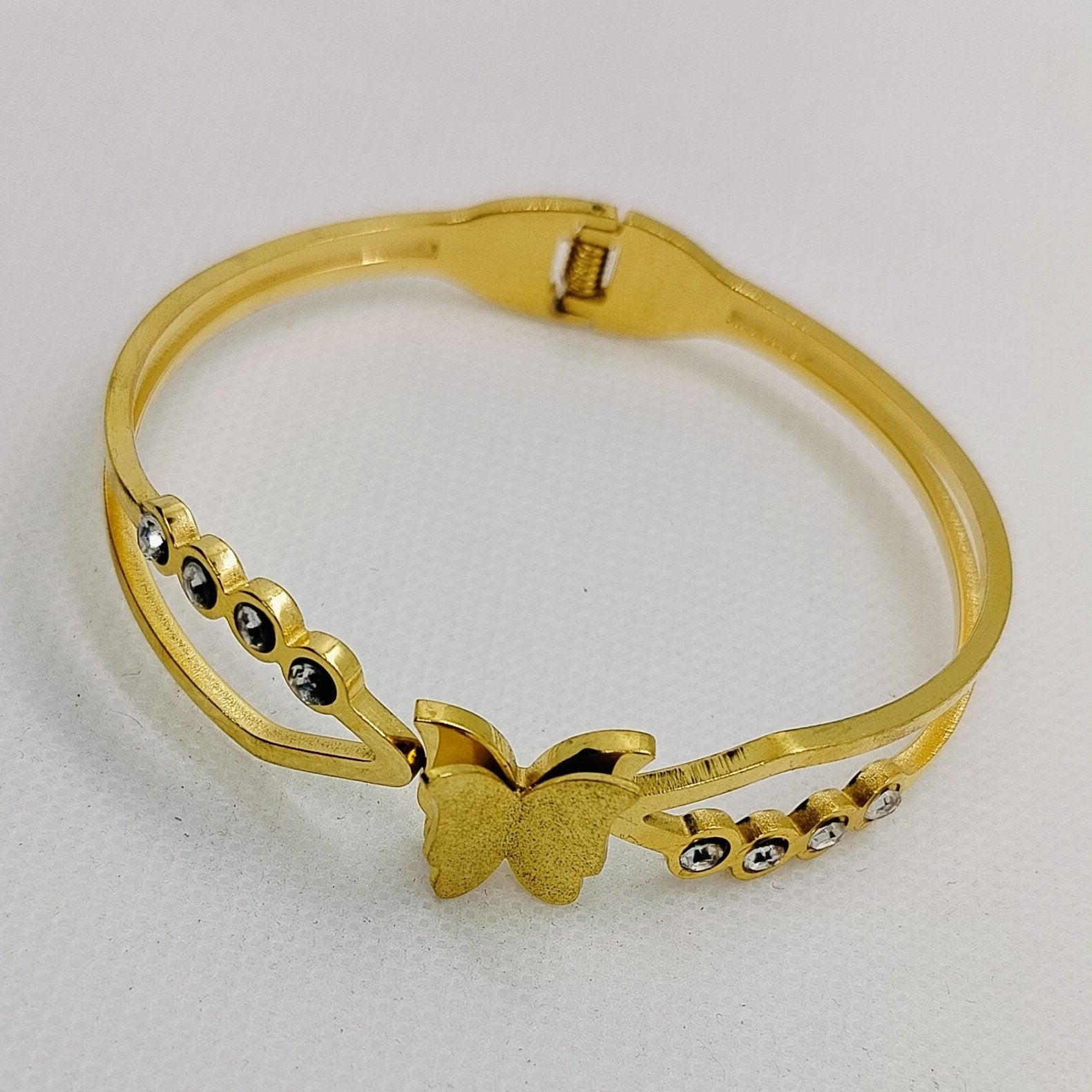 Golden Butterfly Charm Bangle