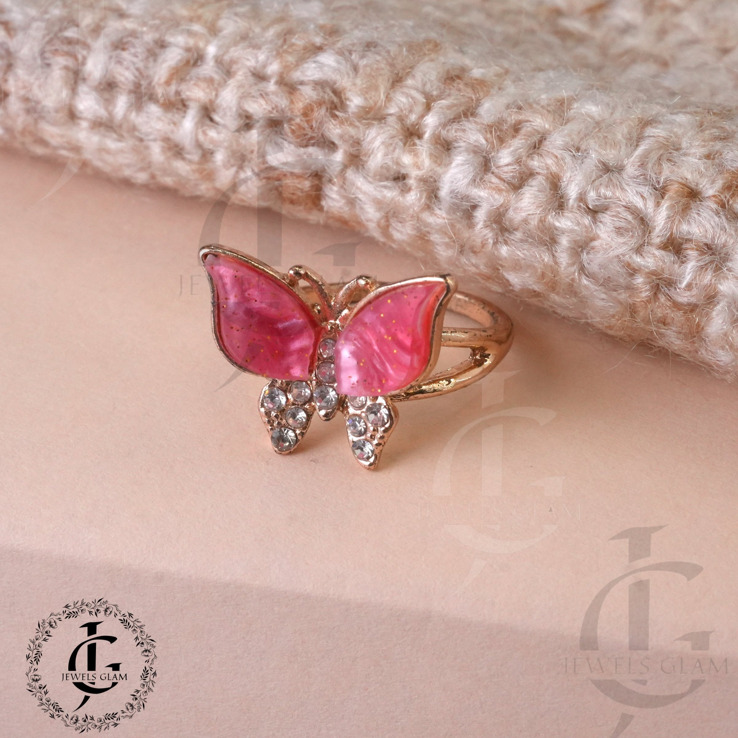Stone Butterfly Rings