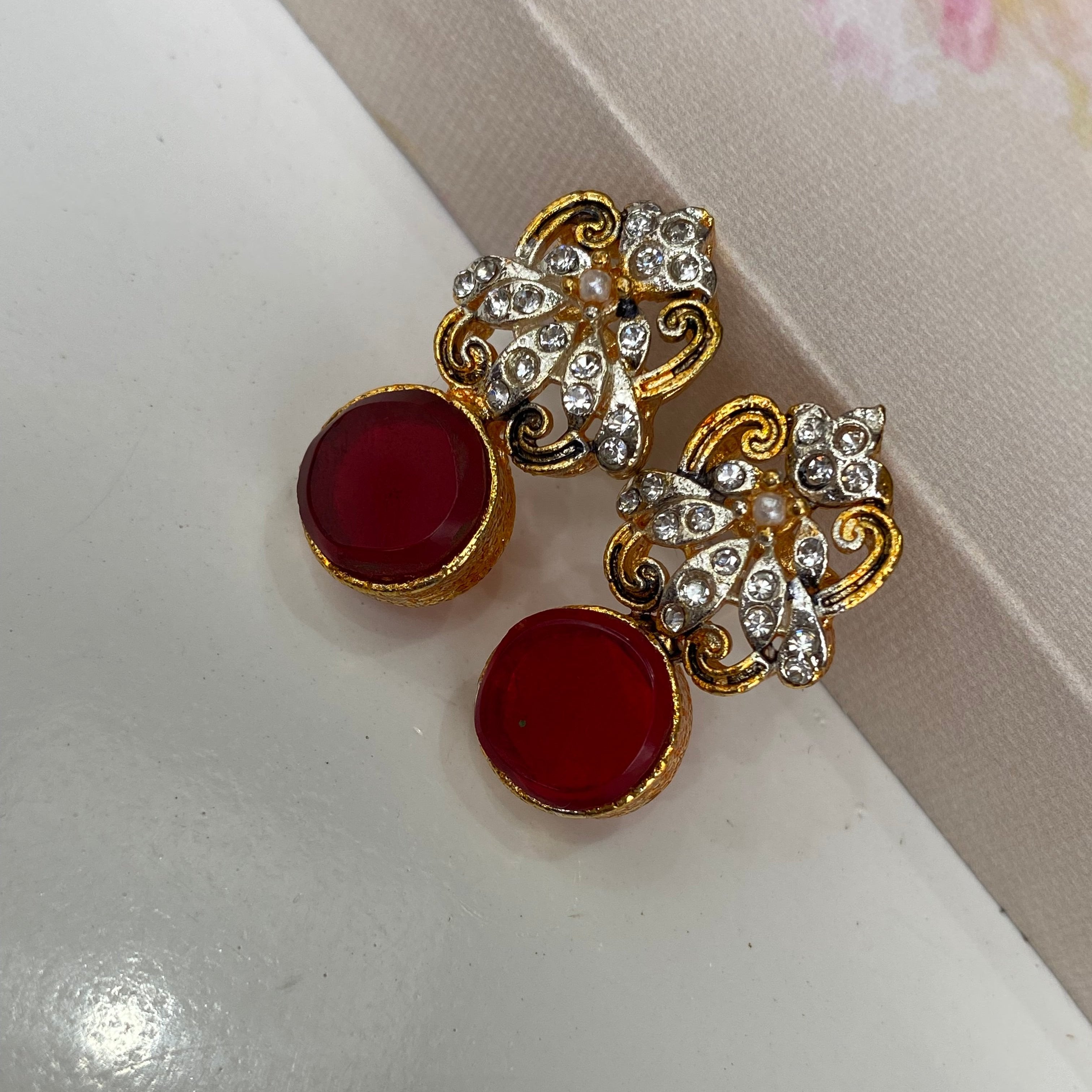 Dual-Tone Grace Stud Earrings