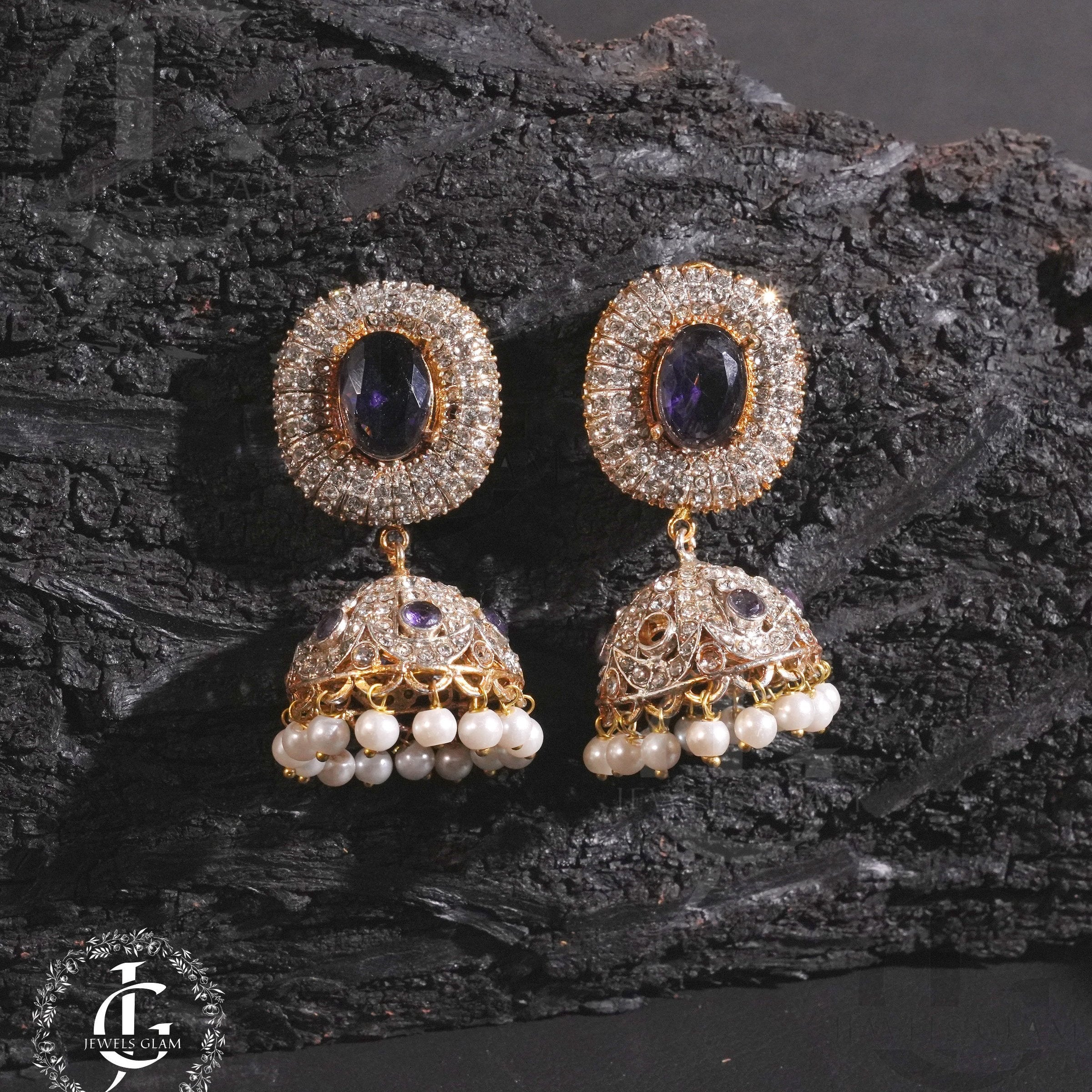 Blue Stone Jhumki