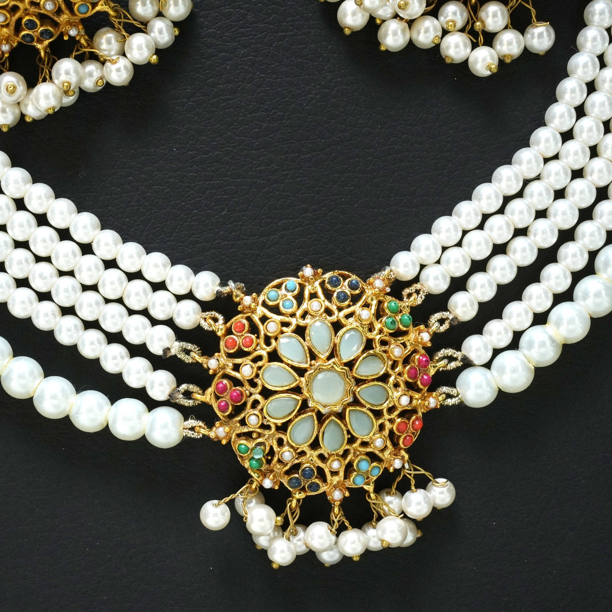 Nauratan Choker Set With Earrings and Tikka