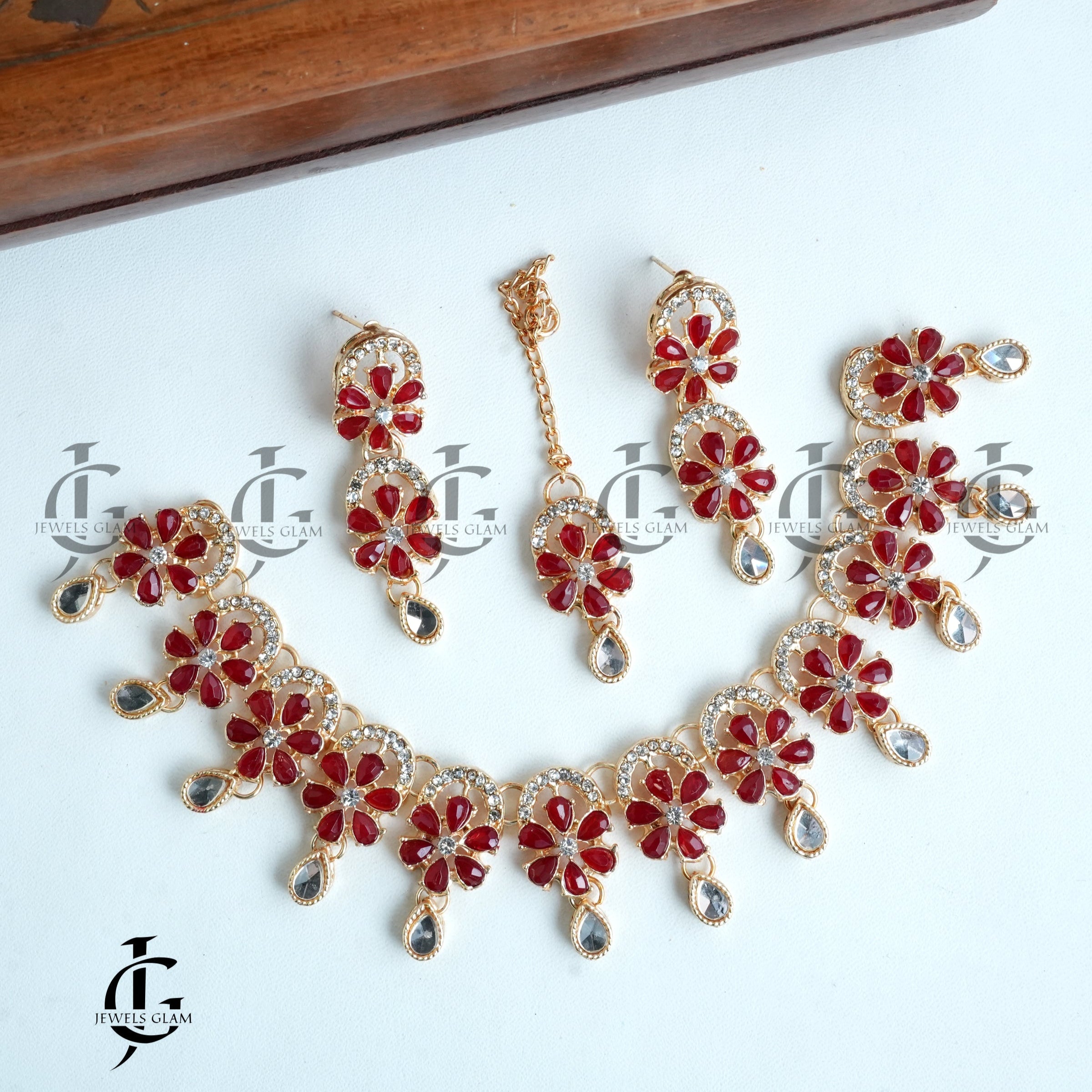 Ruby Bloom Floral Jewelry Set