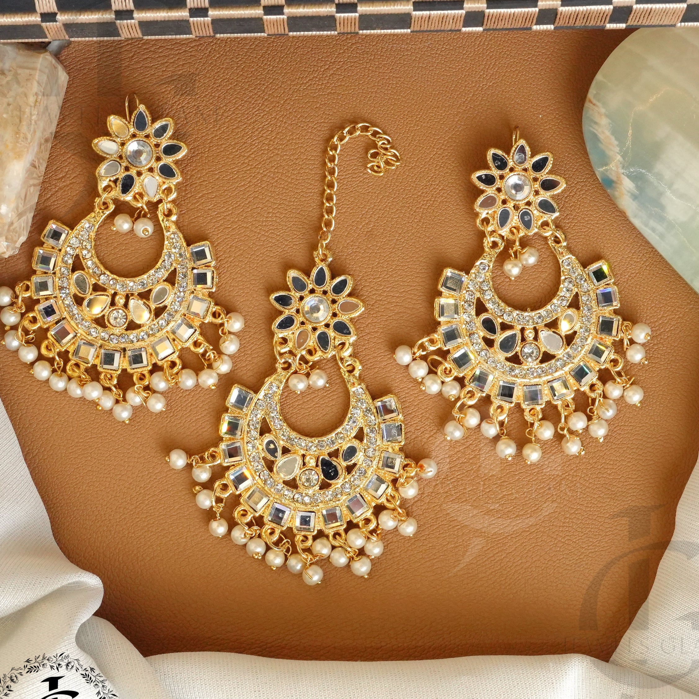 Royal Chandbali Tikka and Earrings Set