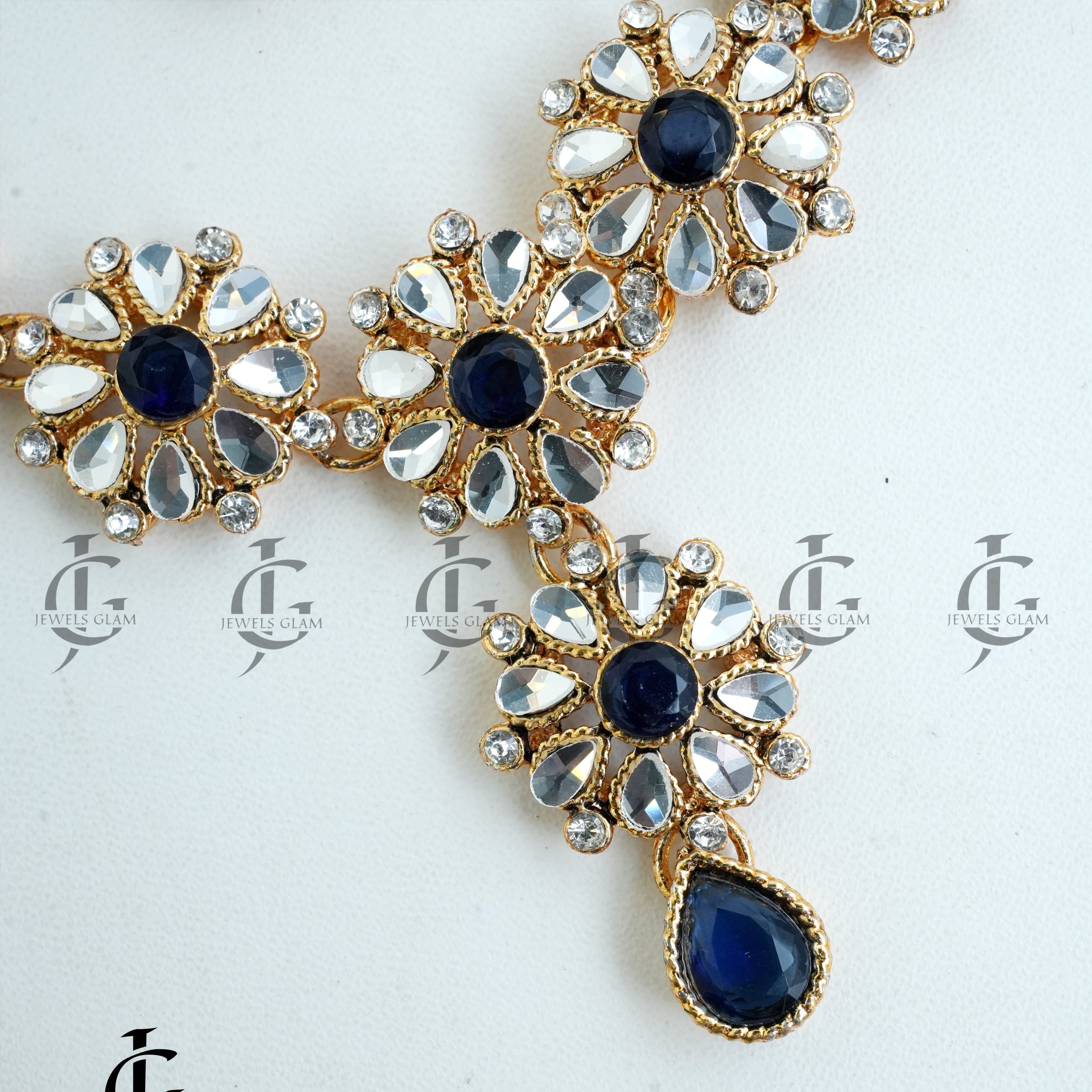 Midnight Sapphire Kundan Jewelry Set