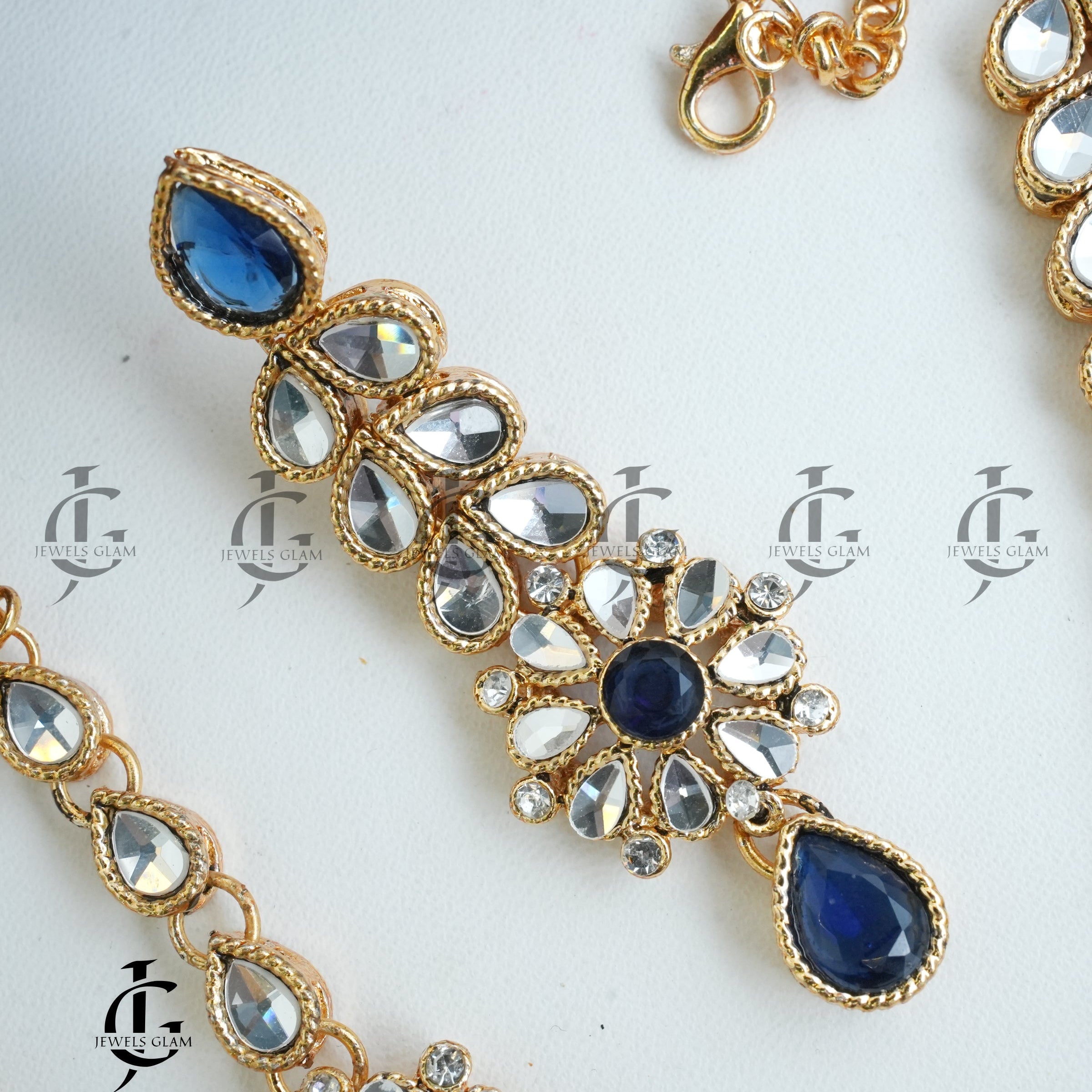 Midnight Sapphire Kundan Jewelry Set