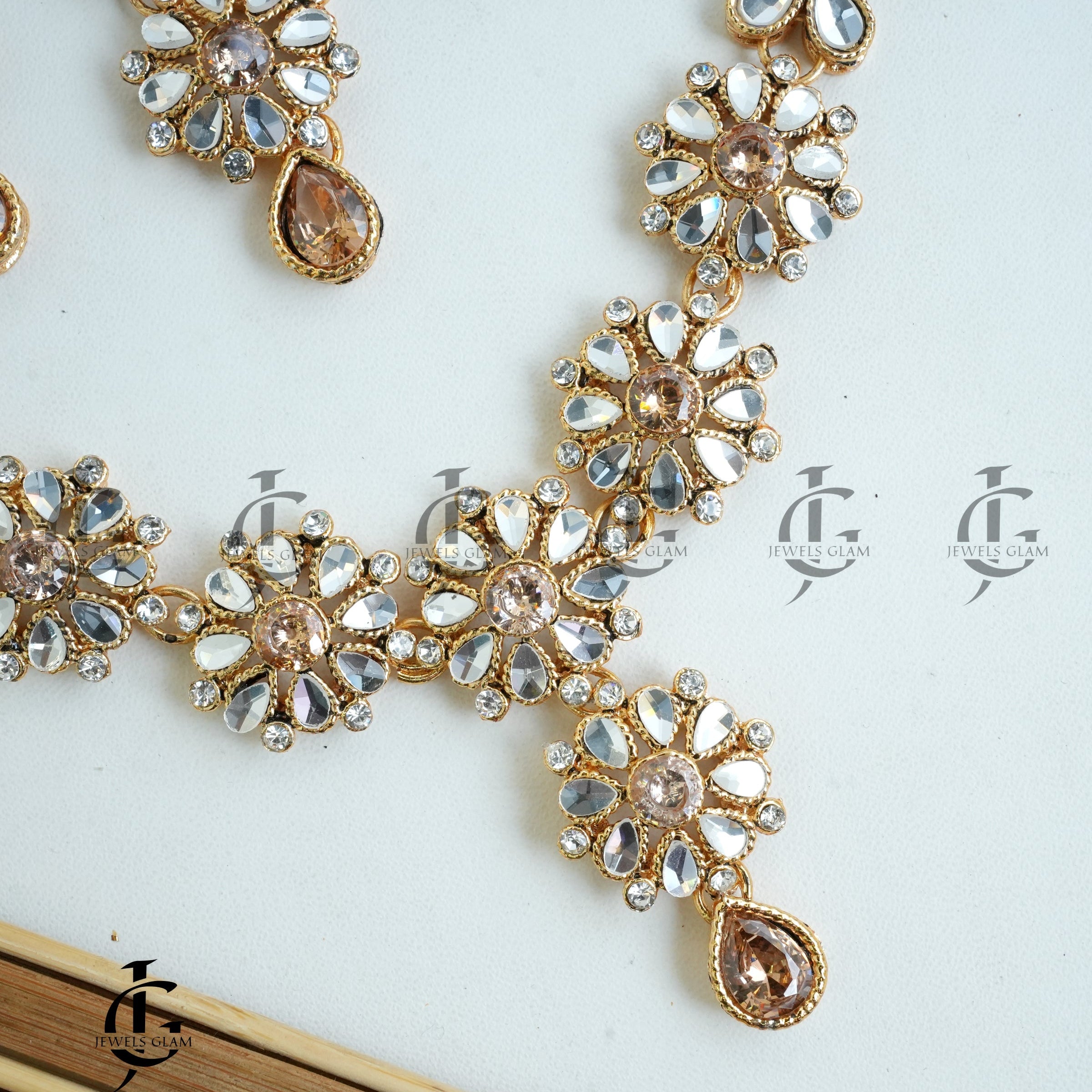 Golden Blossom Kundan Jewelry Set