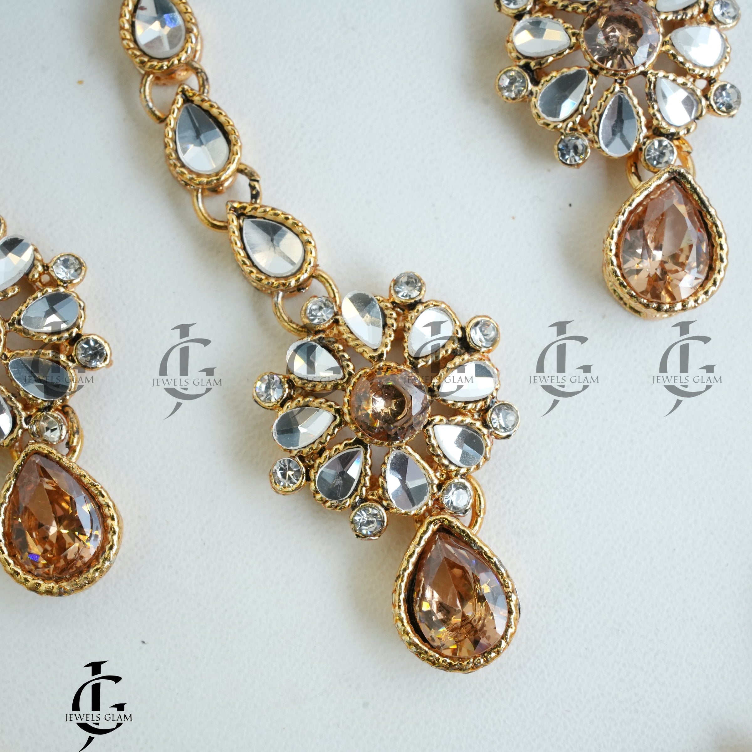 Golden Blossom Kundan Jewelry Set