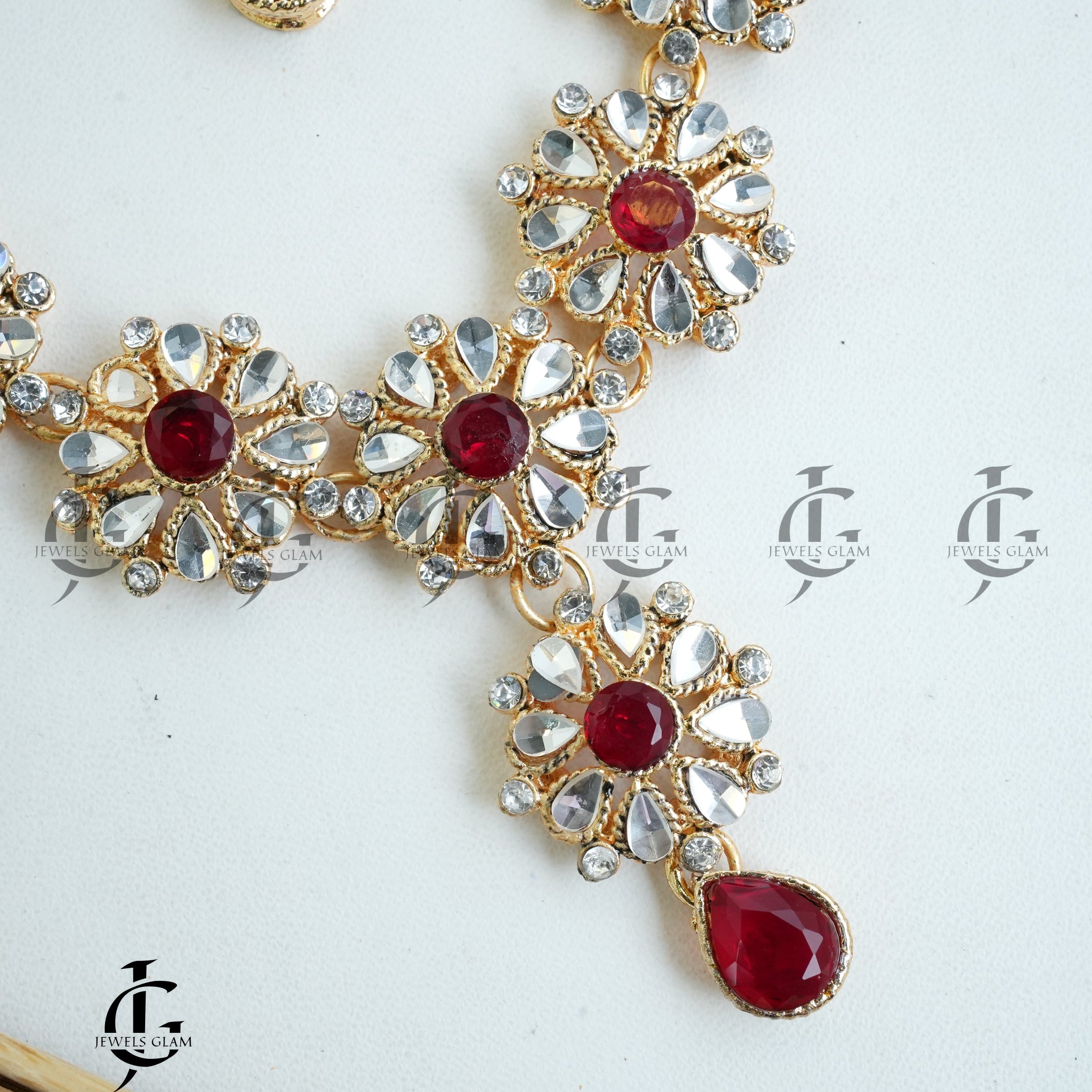 Ruby Radiance Kundan Jewelry Set