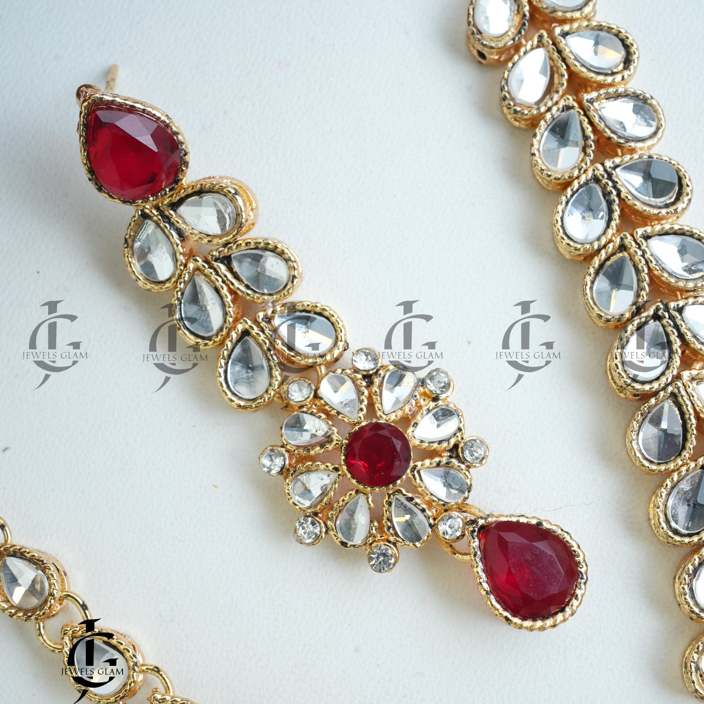 Ruby Radiance Kundan Jewelry Set