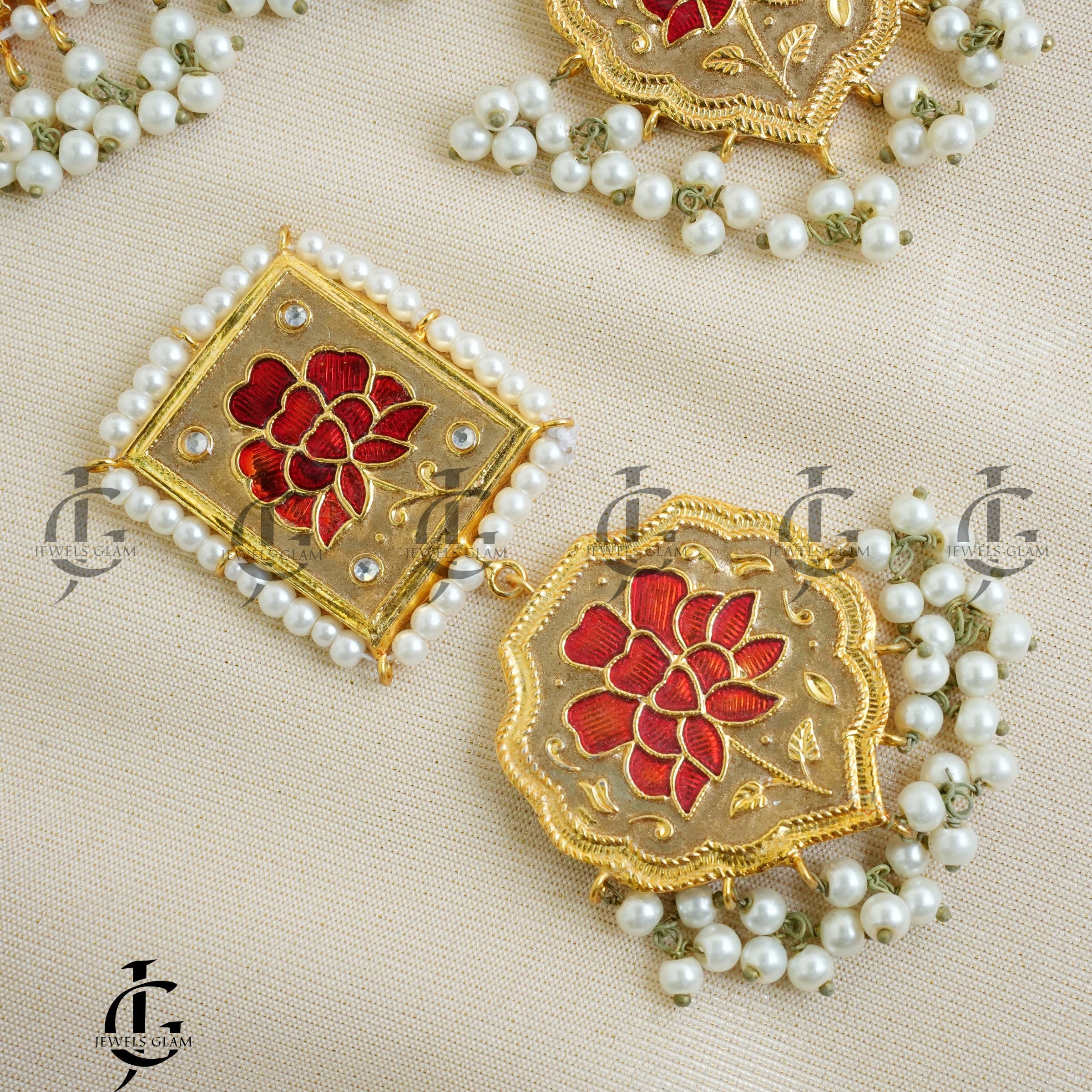 Ruby Royale Enamel Bridal Choker Set