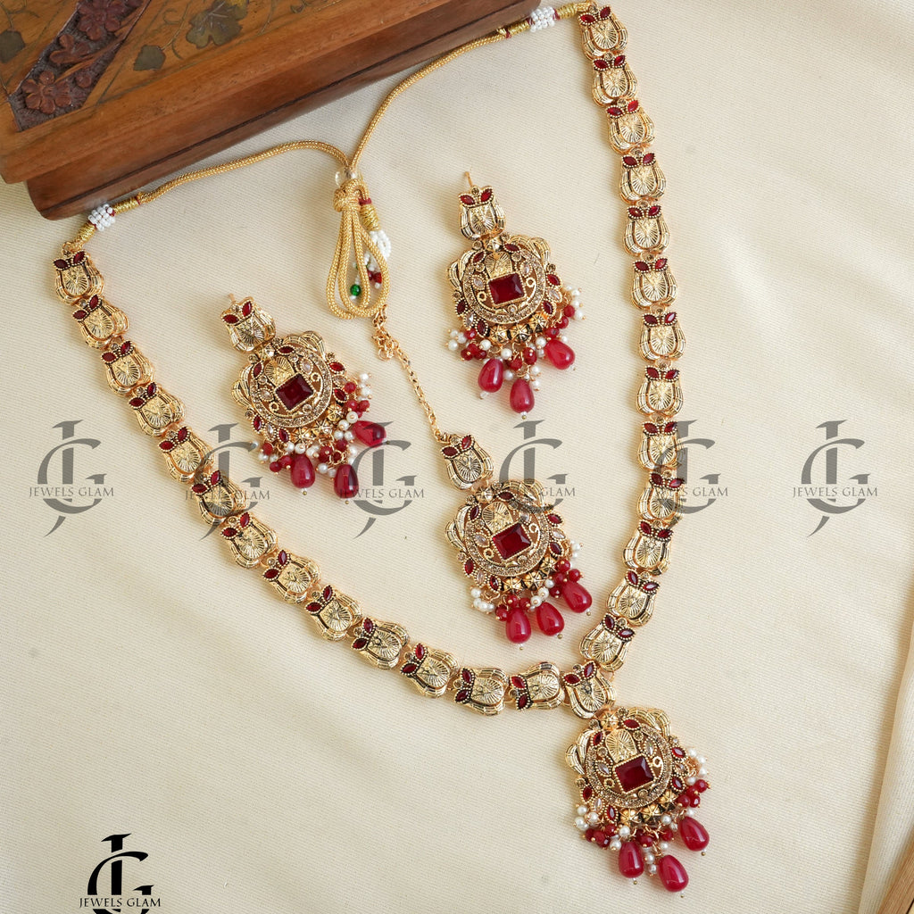 Majestic Ruby Elegance Necklace Set
