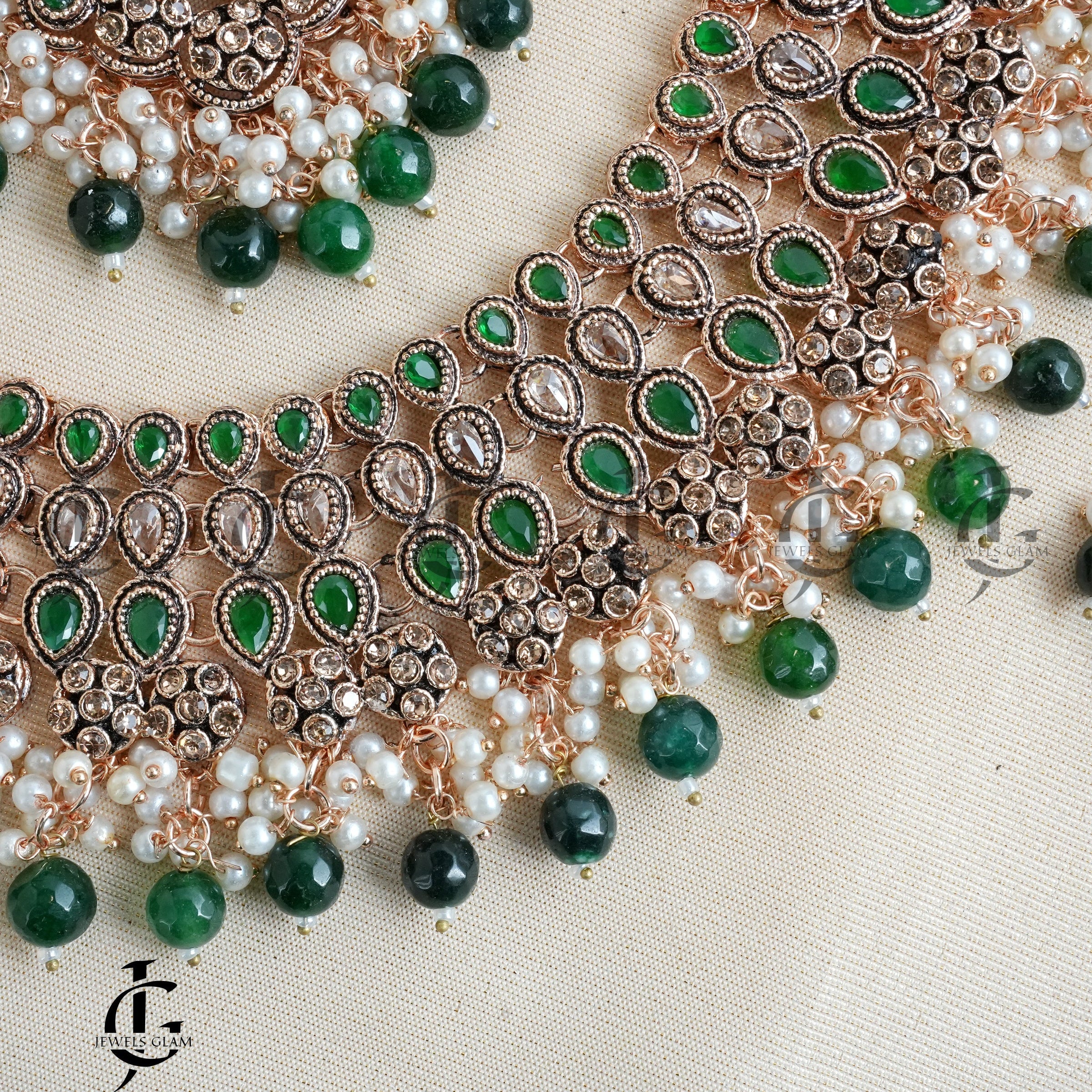 Emerald Grace Bridal Pearl Jewelry Set