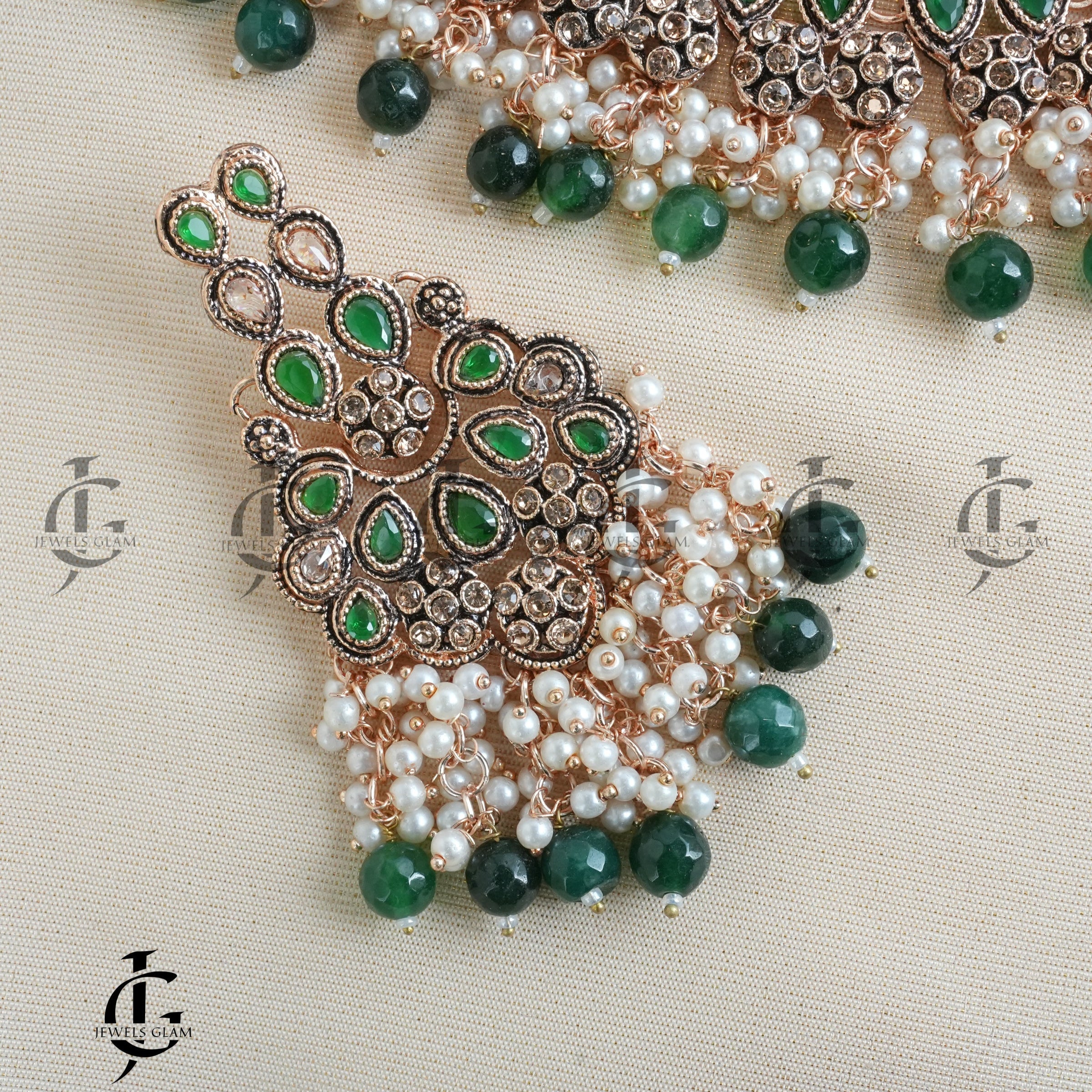 Emerald Grace Bridal Pearl Jewelry Set