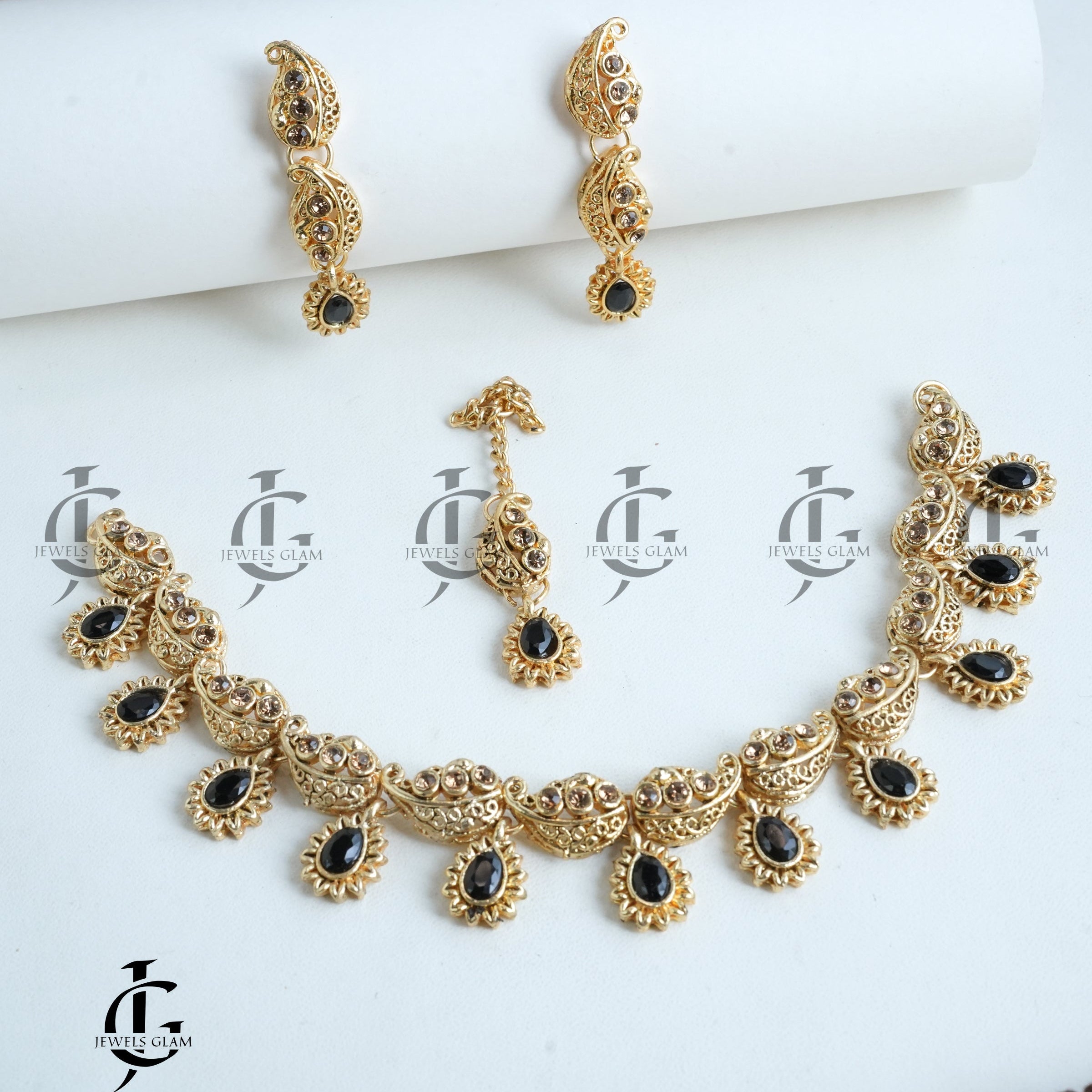 Midnight Gold Charm Necklace Set