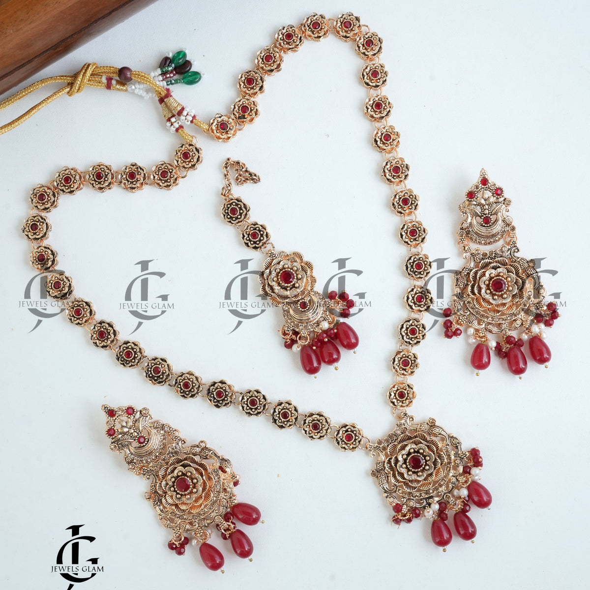 Floral Pearl Drop Mala Set