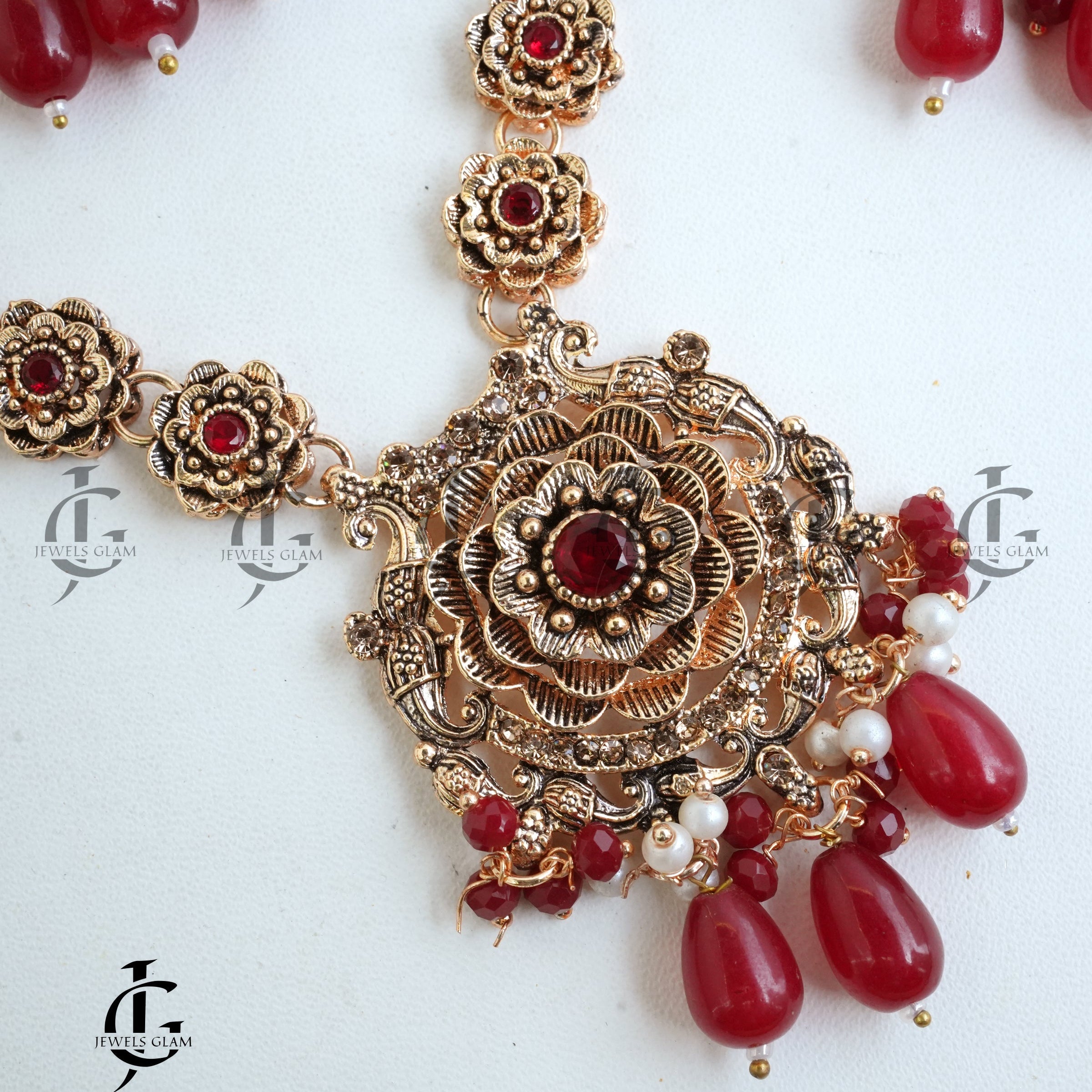 Floral Pearl Drop Mala Set