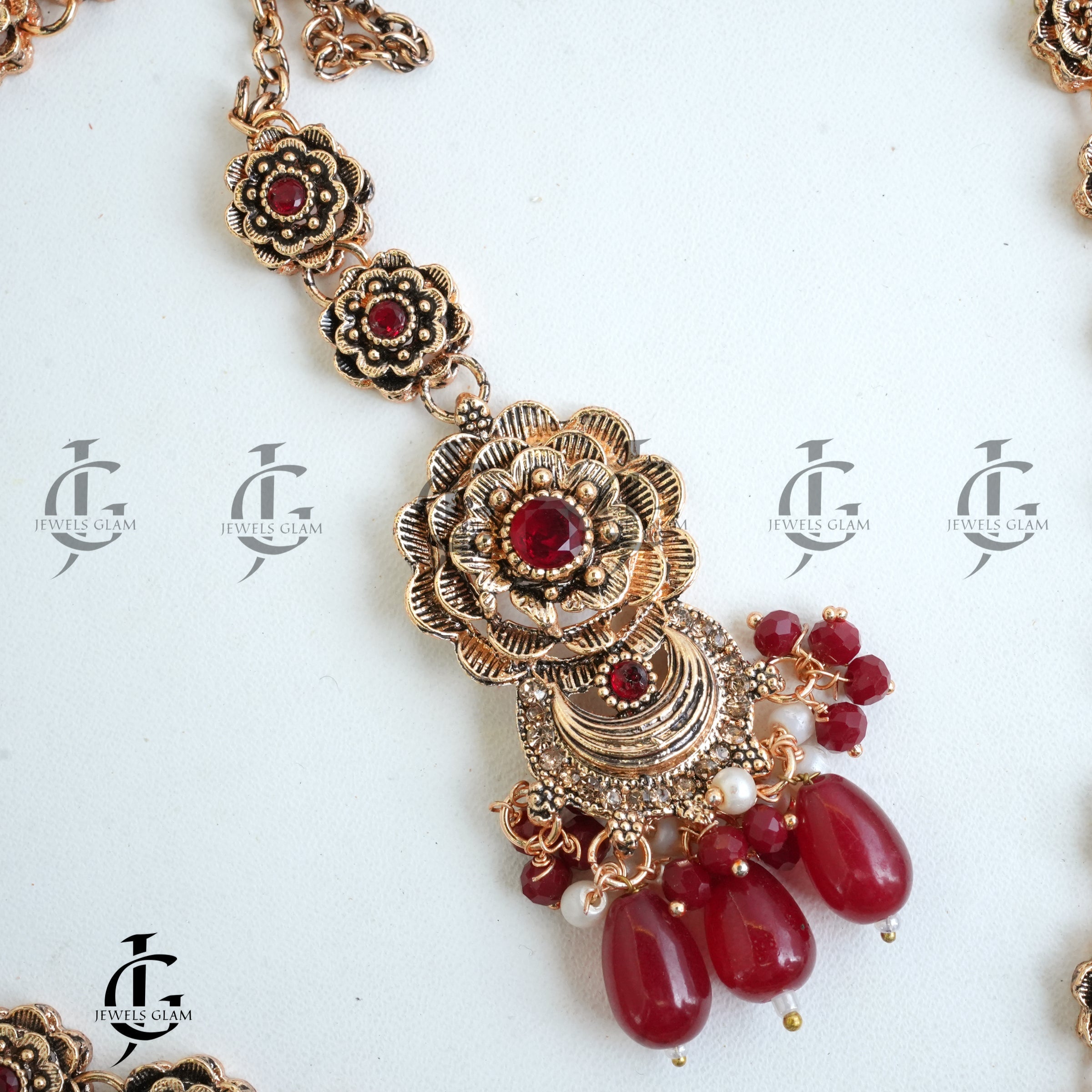 Floral Pearl Drop Mala Set