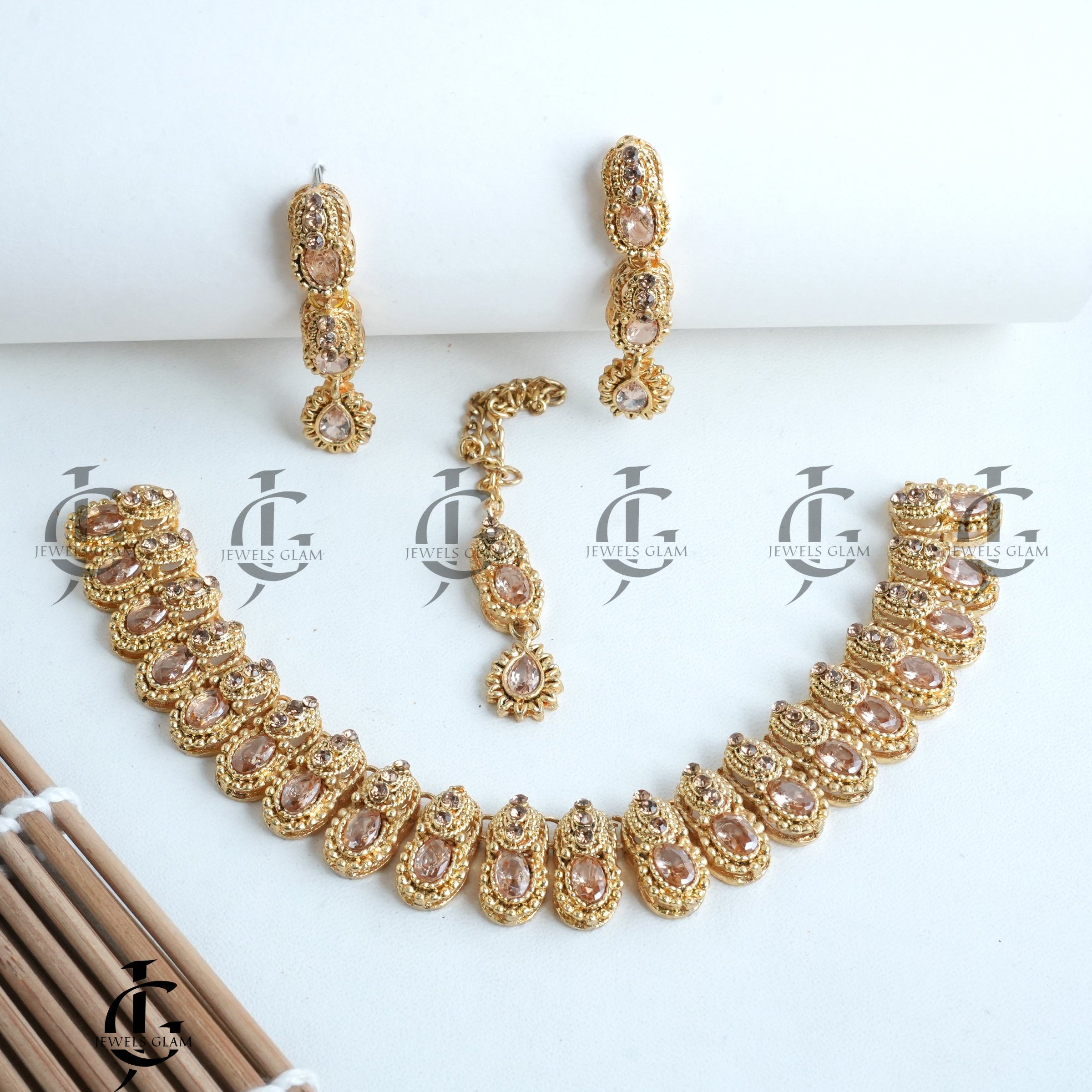 Golden Blush Elegance Jewelry Set