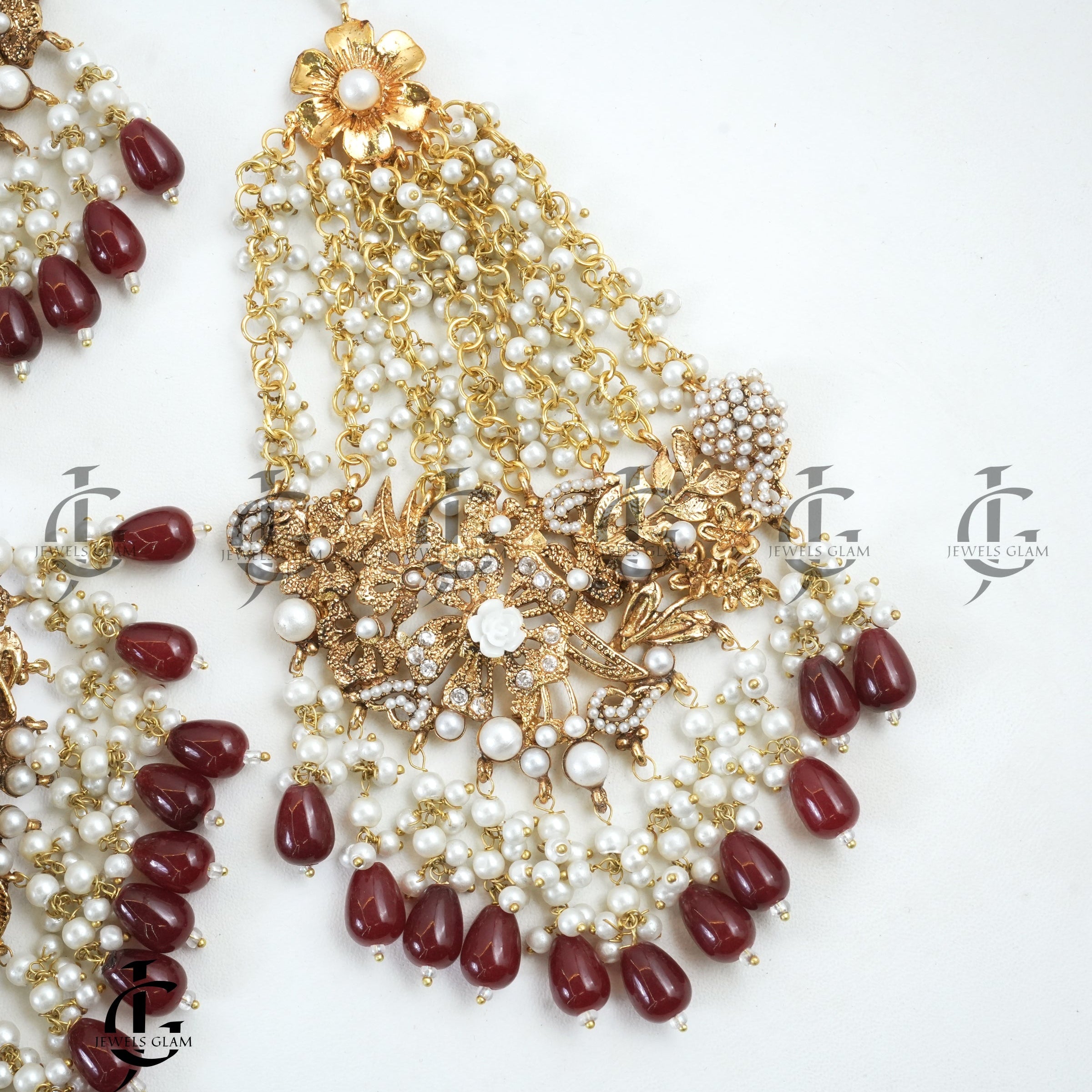Red Bridal Collar Set