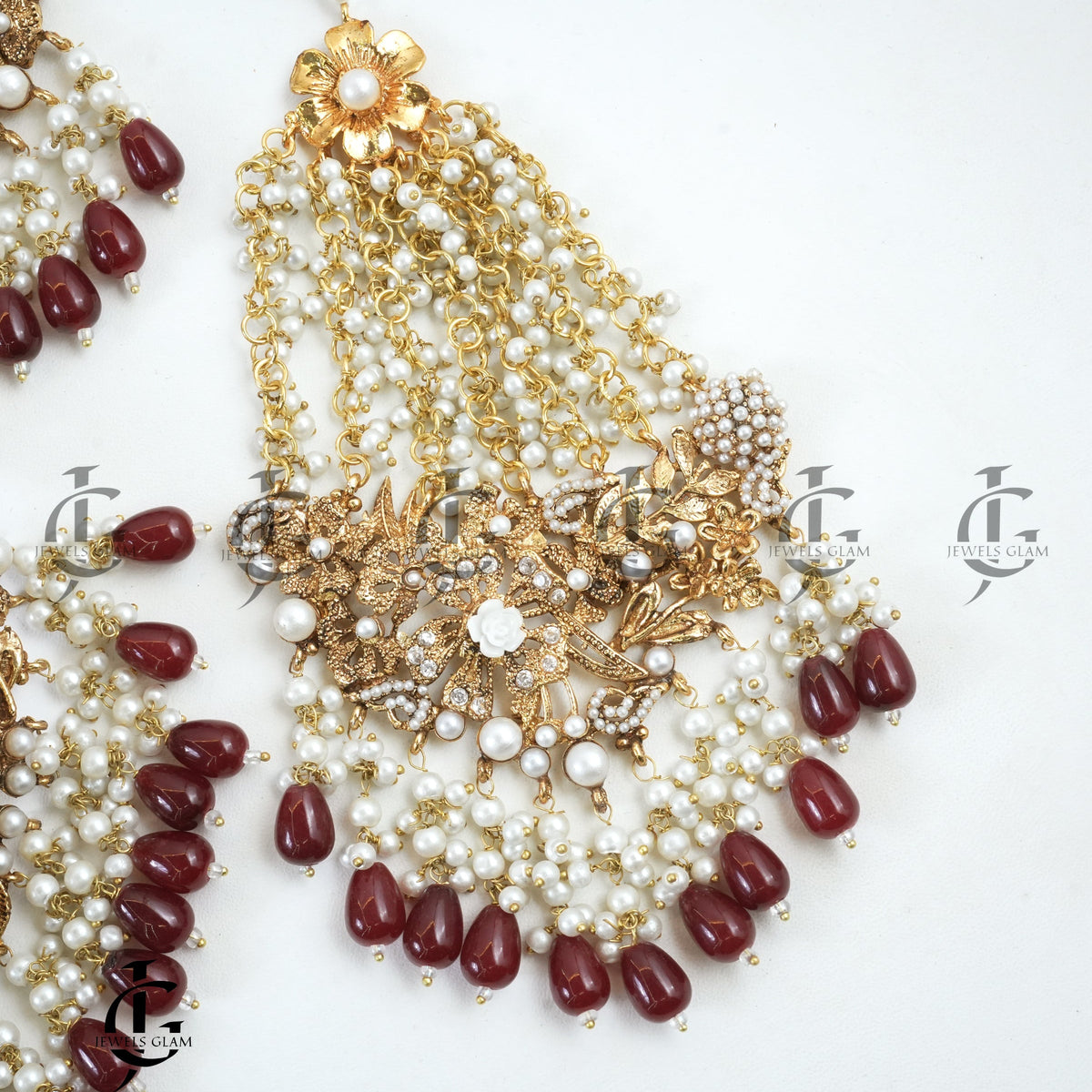 Red Bridal Collar Set