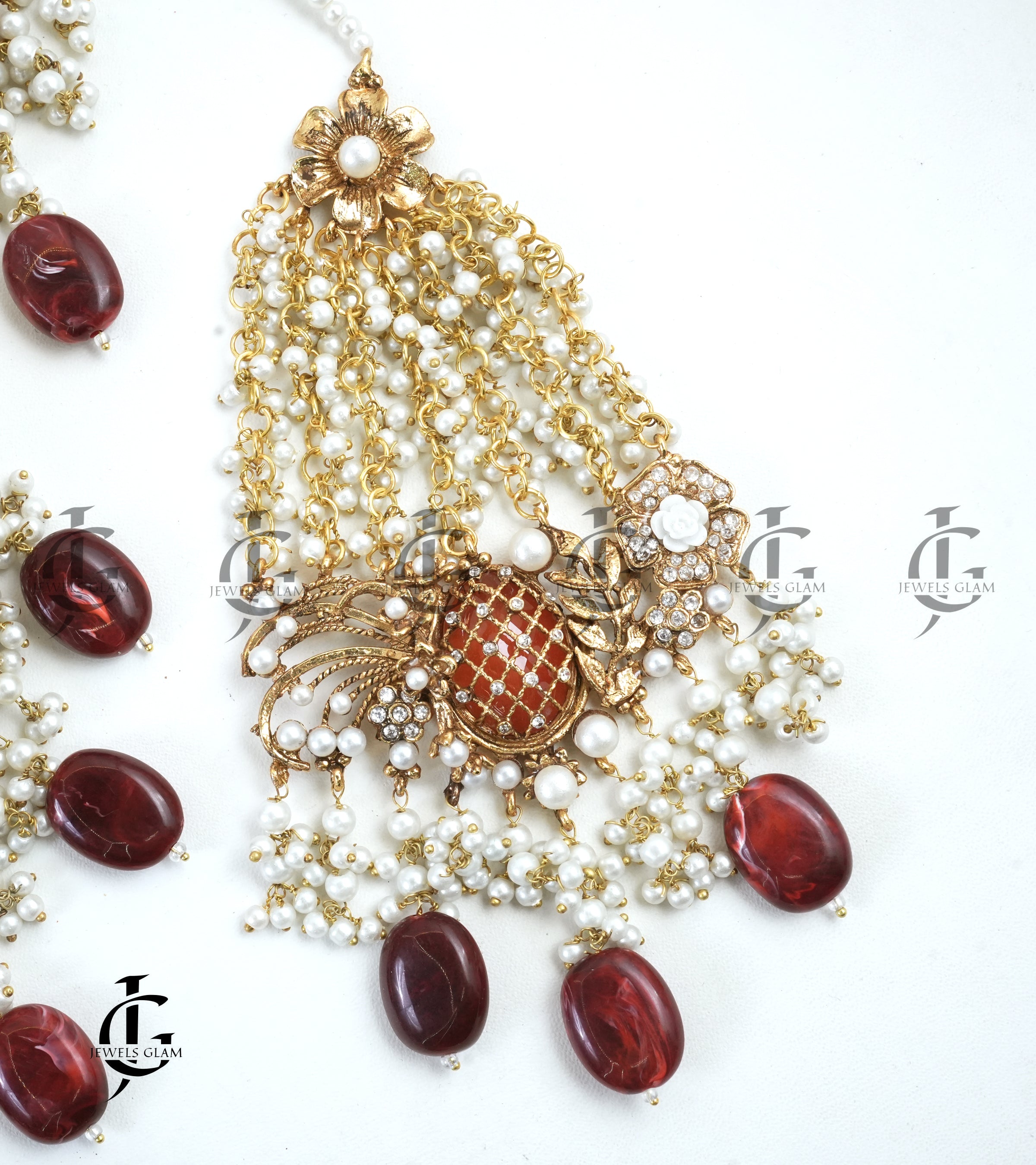 Red Bridal Collar Set