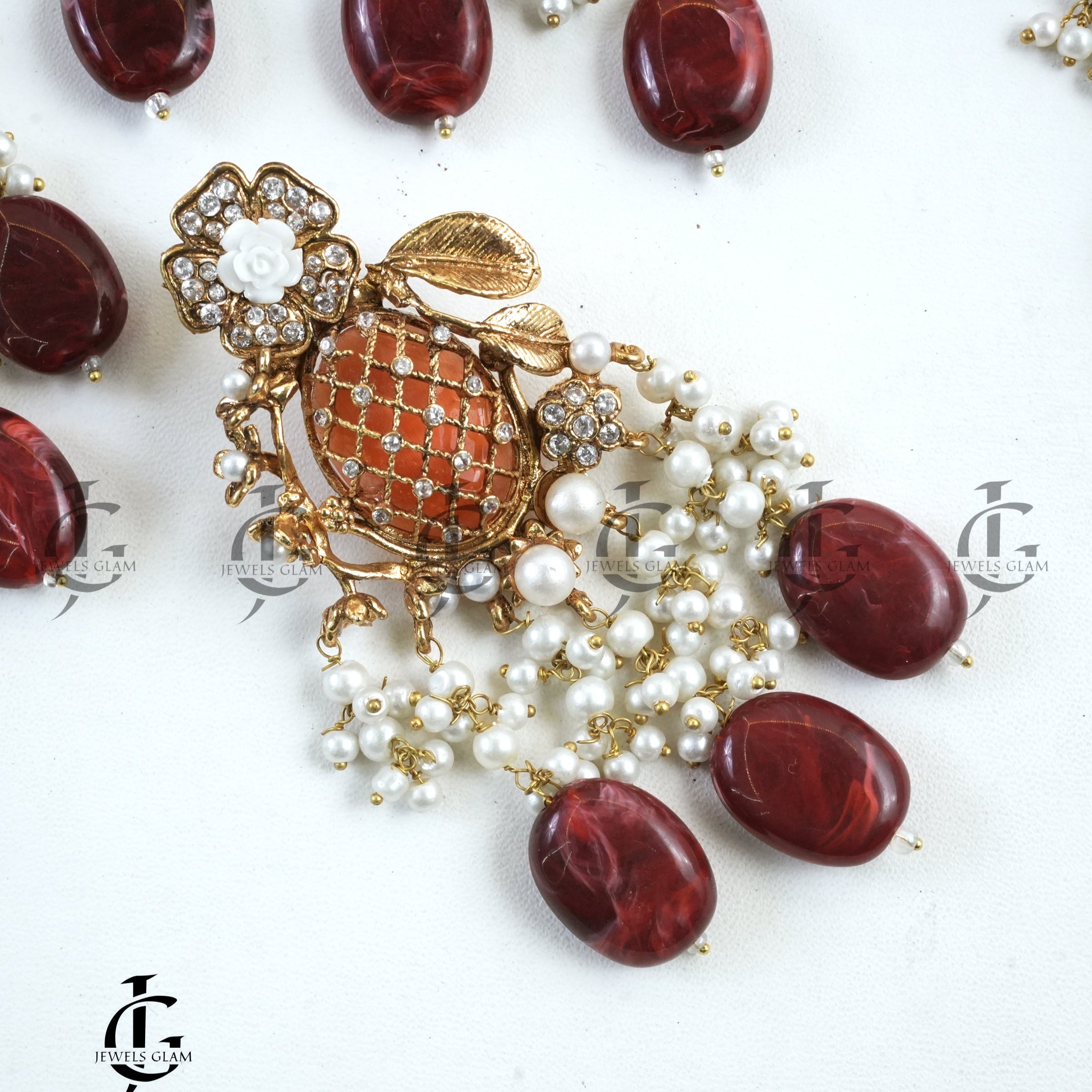 Red Bridal Collar Set