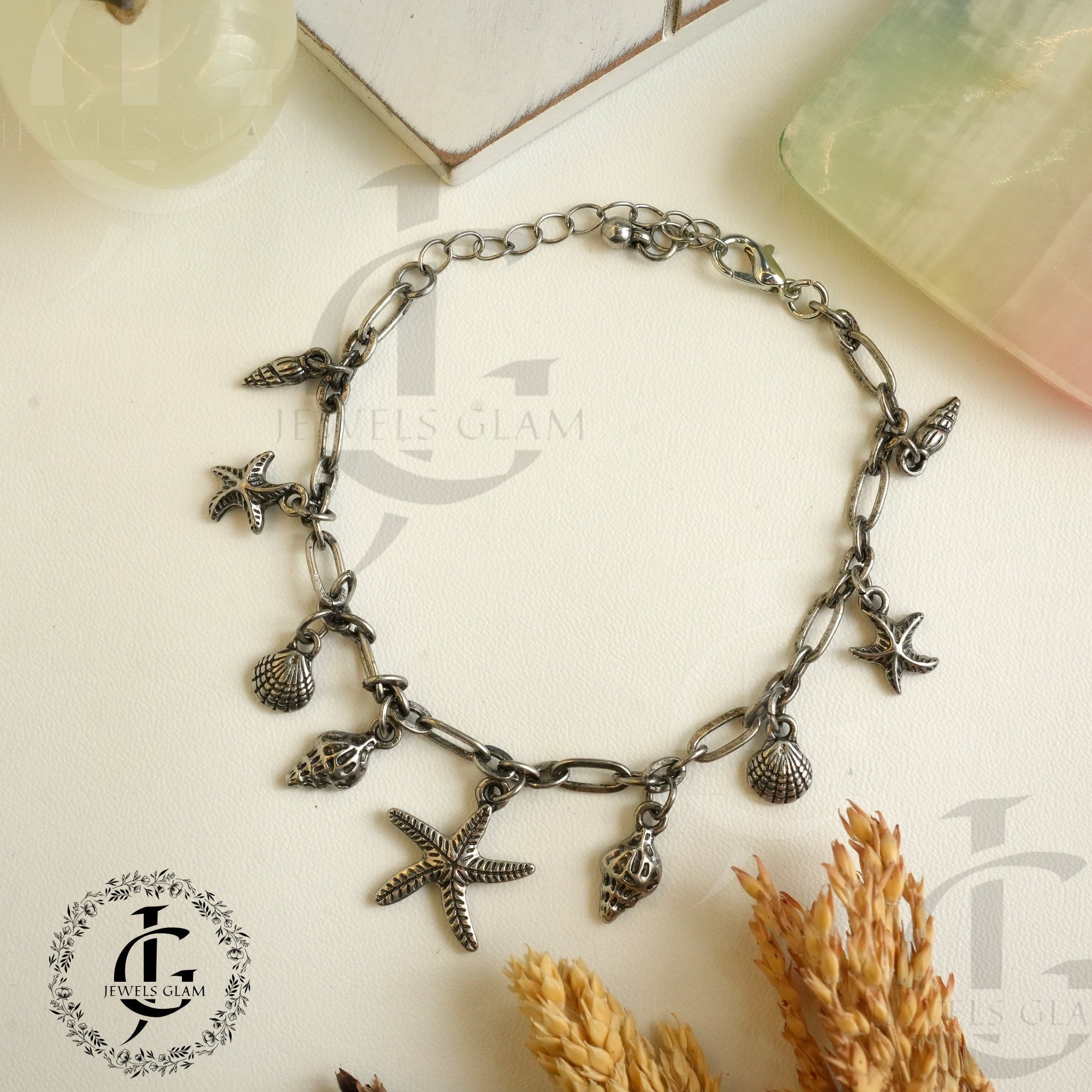 Oxidized Seashell Bracelet