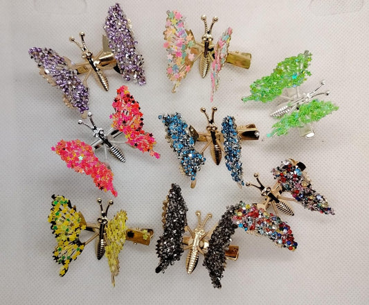 Shimmery Butterfly Hairpins 2pc