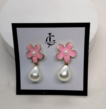 Mini Teardrop Flower Earrings