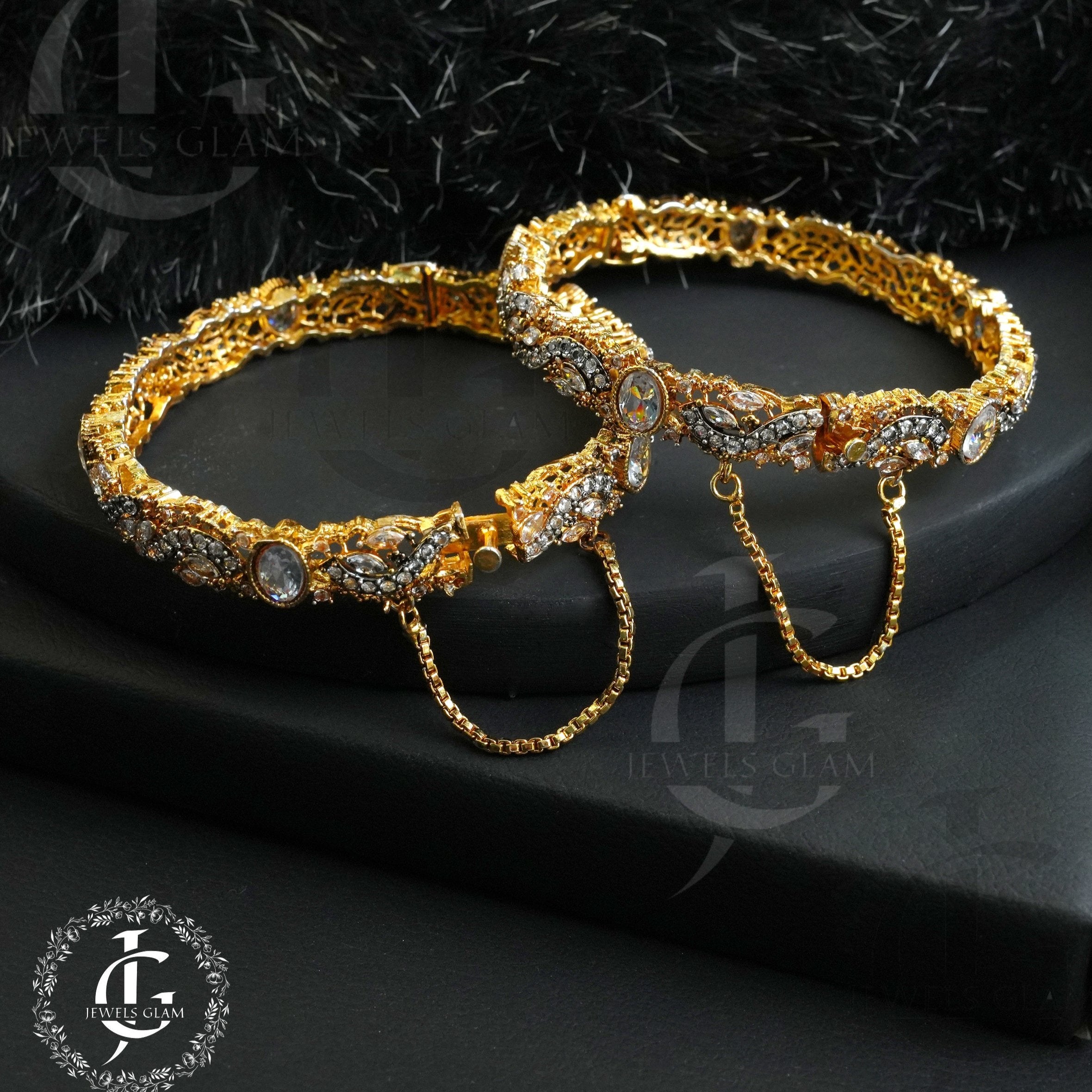 Gold Plated Openable Handcuff Pair 1