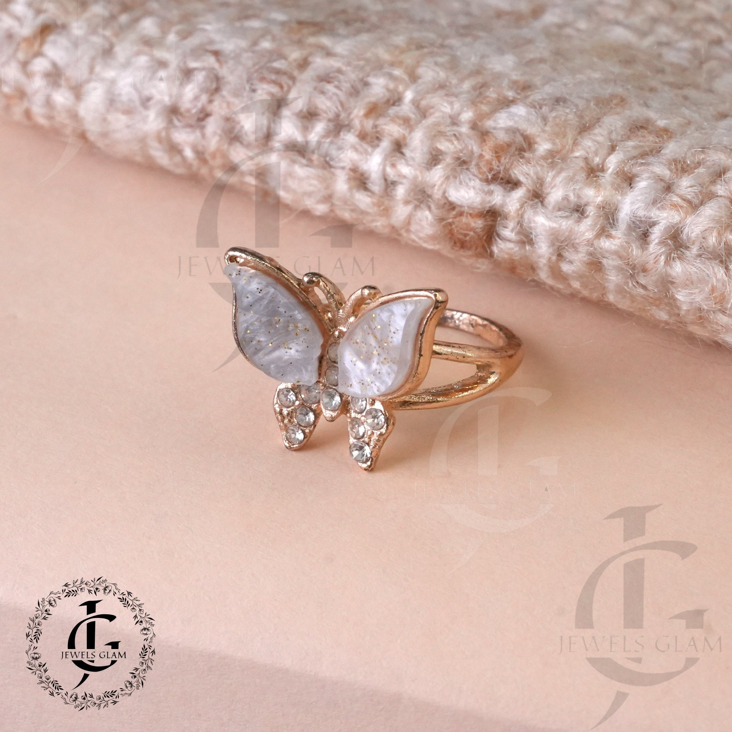 Stone Butterfly Rings