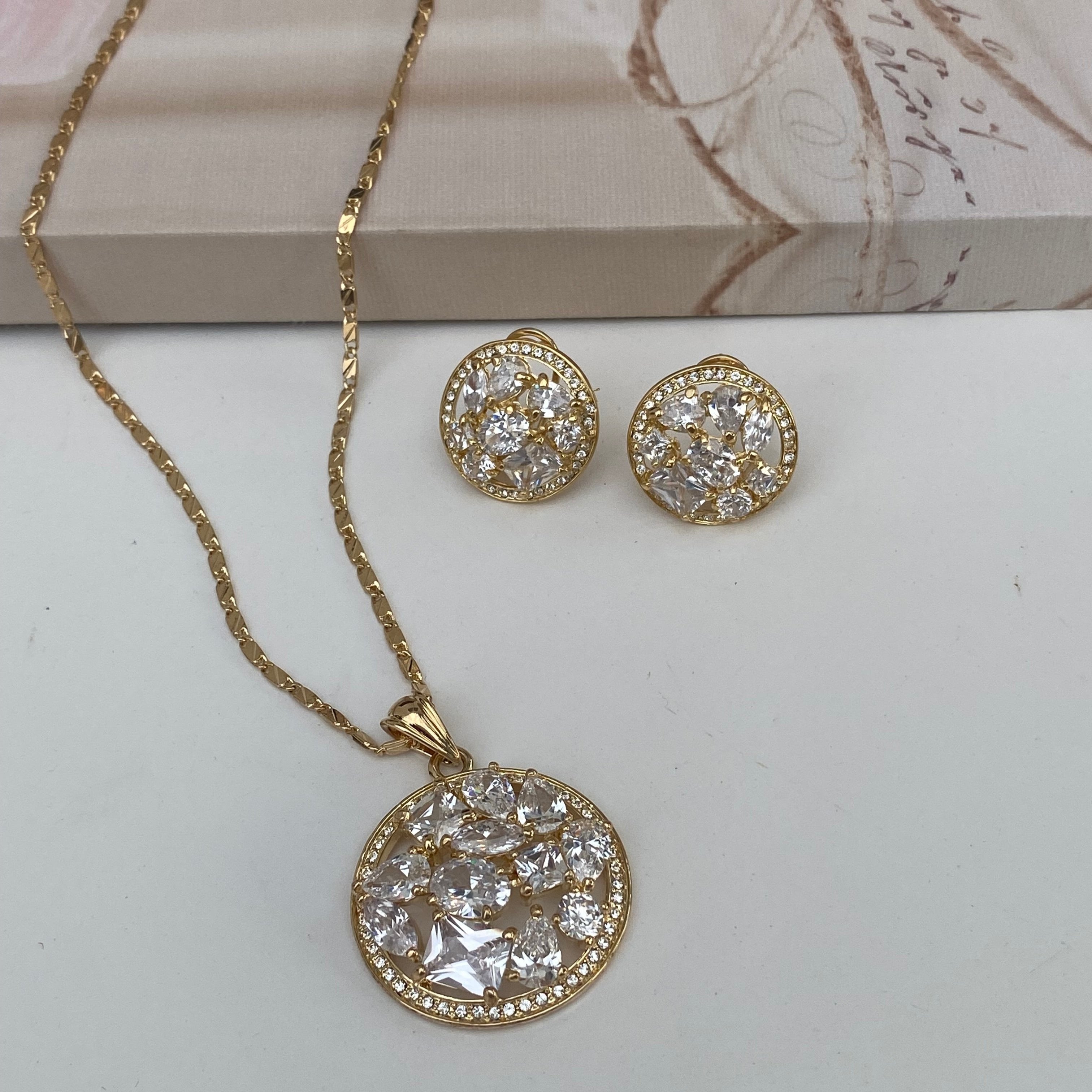  Diamond Cut Zircon Pendant Set 1