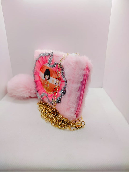 Wallet with lighting light pink