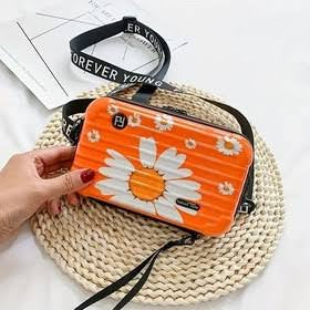 floral case purse orange