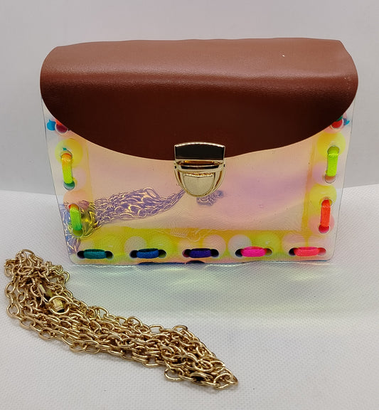 Glitter purse brown