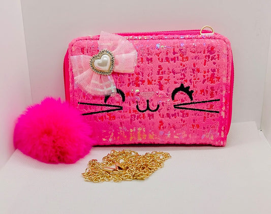 Kitten purse pink