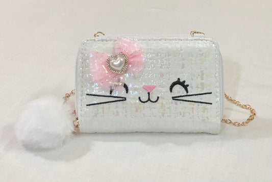 Kitten purse white