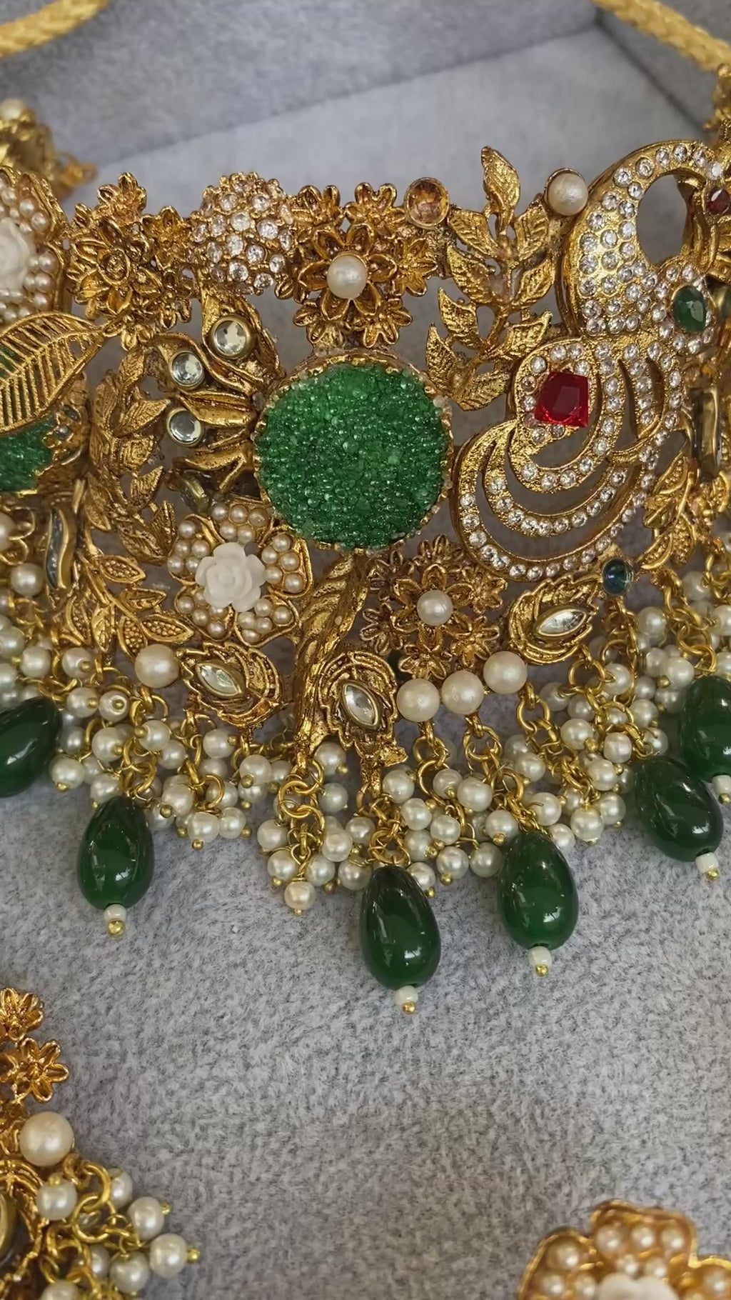 Emerald Grace Bridal Choker Jewelry Set
