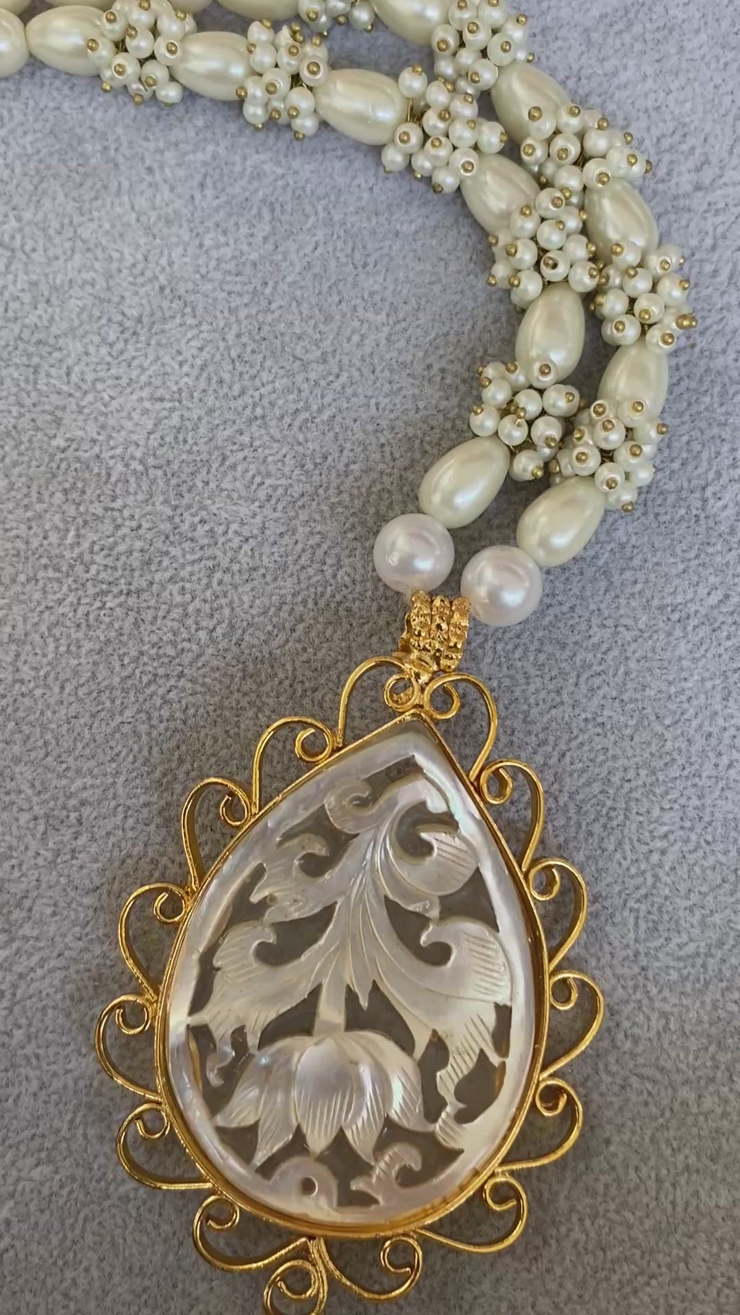 Ethereal Pearl Mala with Intricate Pendant