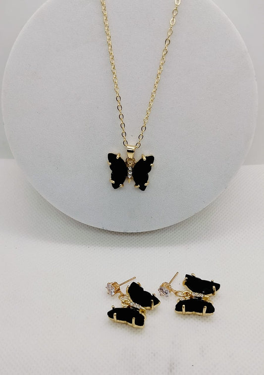 Butterfly Pendant With Studs